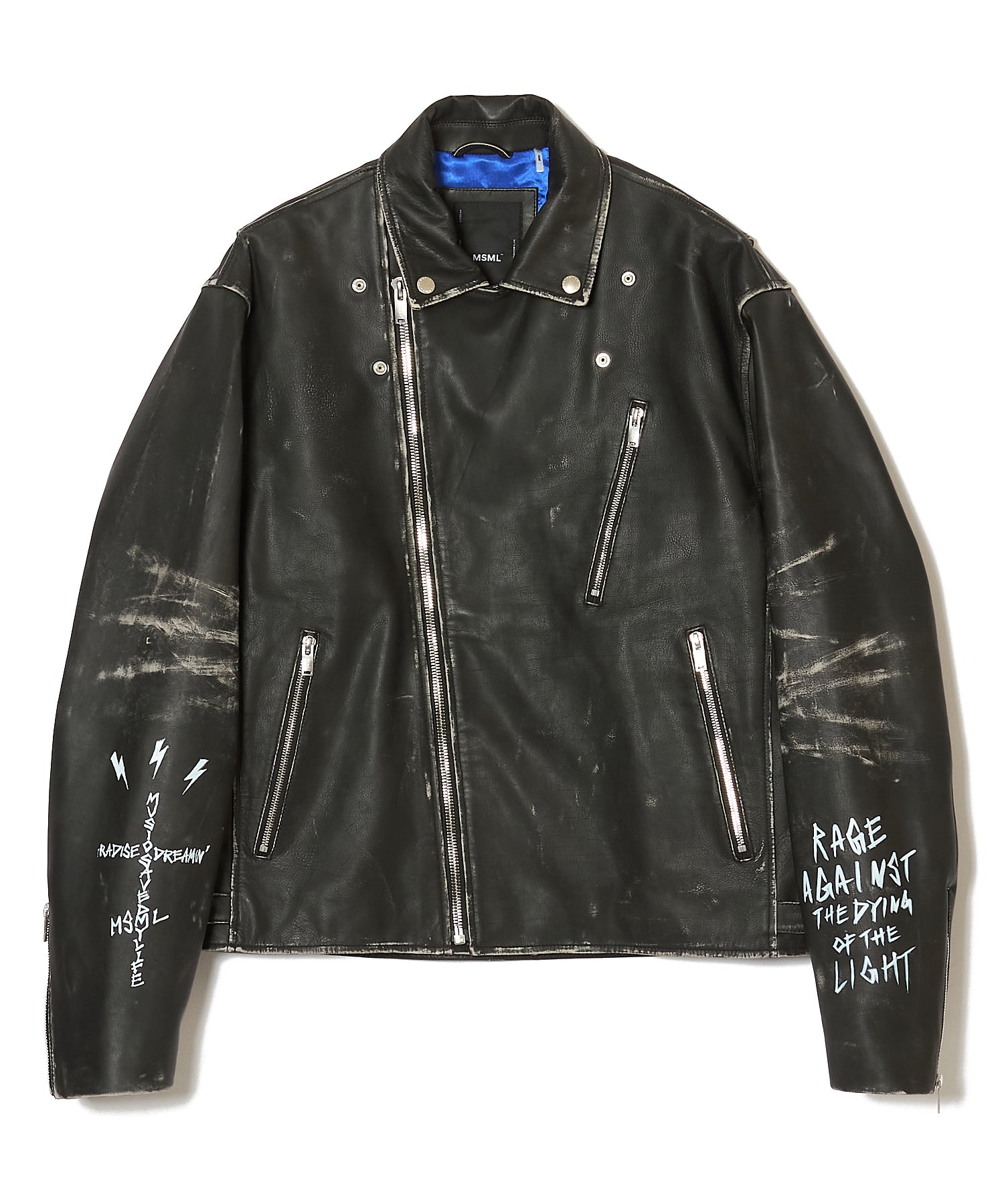 GRAPHIC RIDERS JACKET COW LEATHER