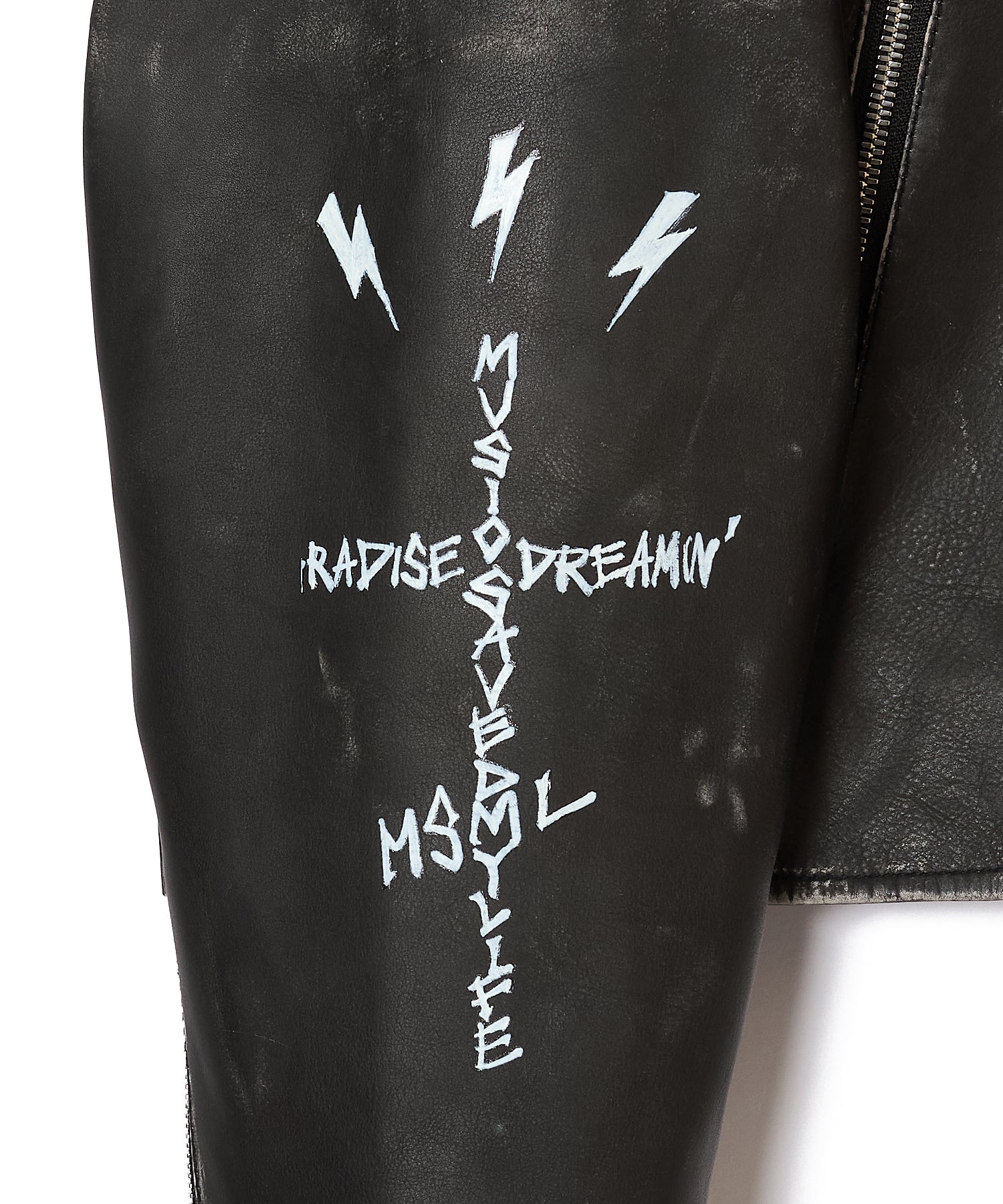 GRAPHIC RIDERS JACKET COW LEATHER