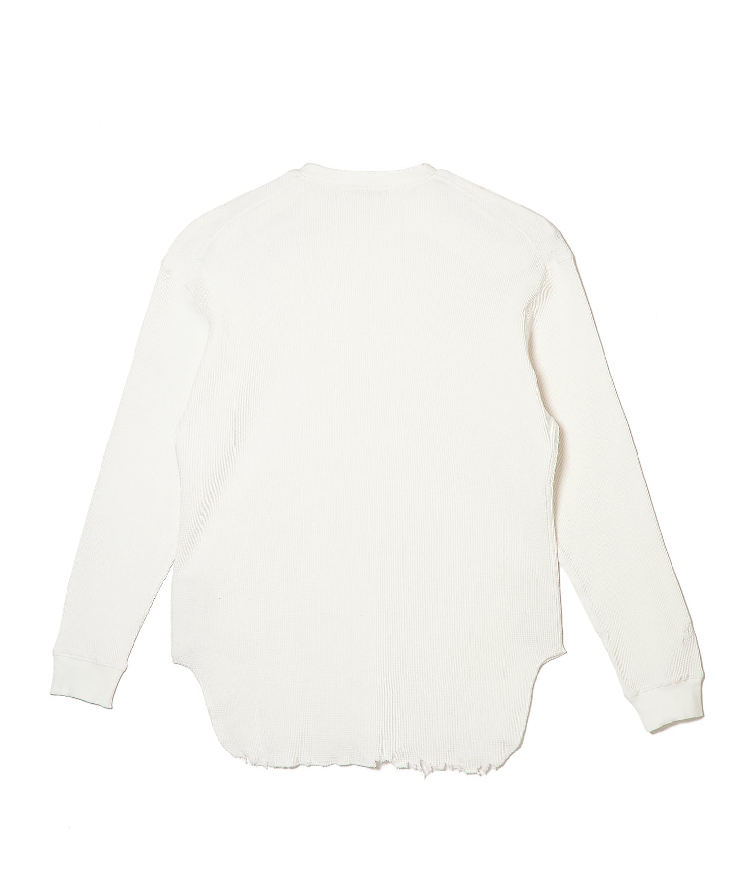 COTTON WAFFLE DAMAGE LONG SLEEVE CUTSEW