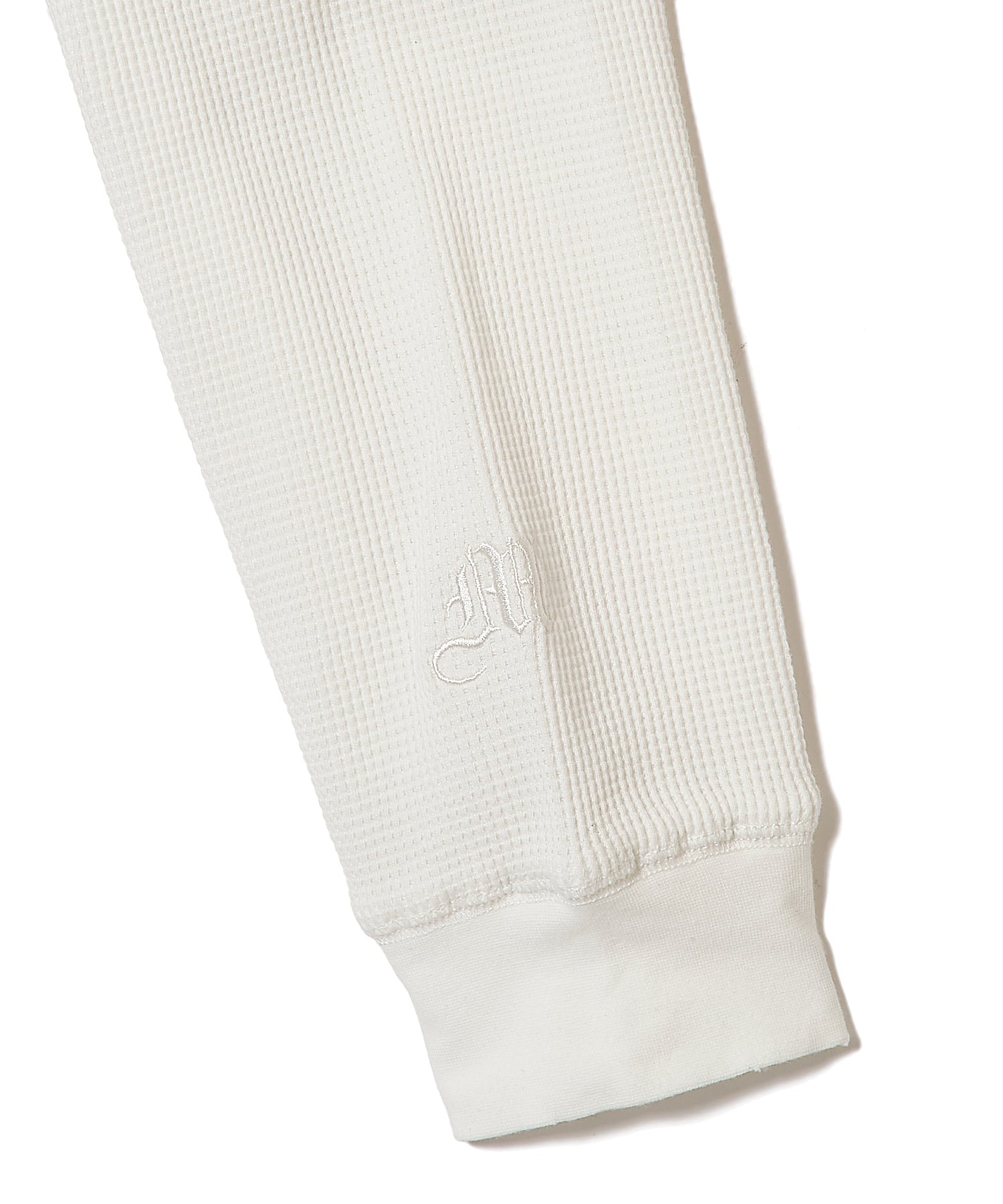 COTTON WAFFLE DAMAGE LONG SLEEVE CUTSEW