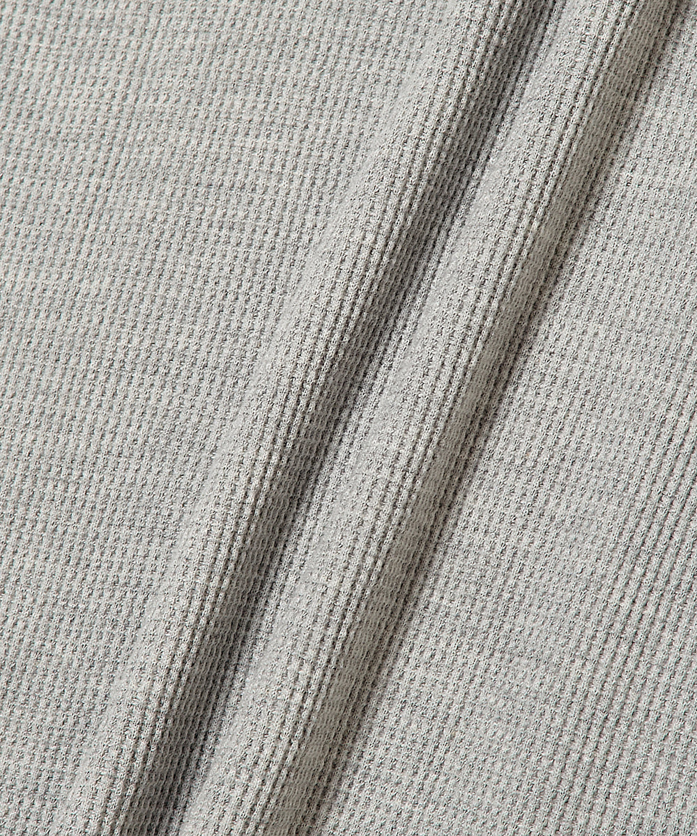 COTTON WAFFLE DAMAGE LONG SLEEVE CUTSEW