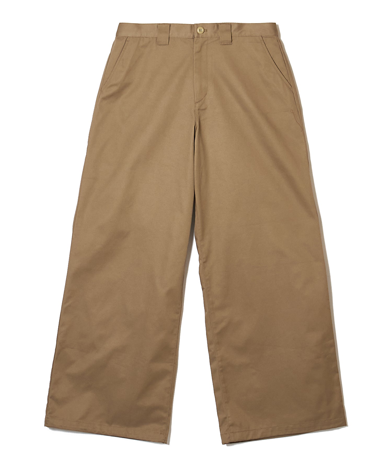 WIDE TC TWILL PANTS WITH DRAWSTRING HEM