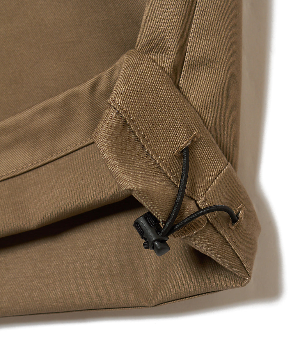 WIDE TC TWILL PANTS WITH DRAWSTRING HEM
