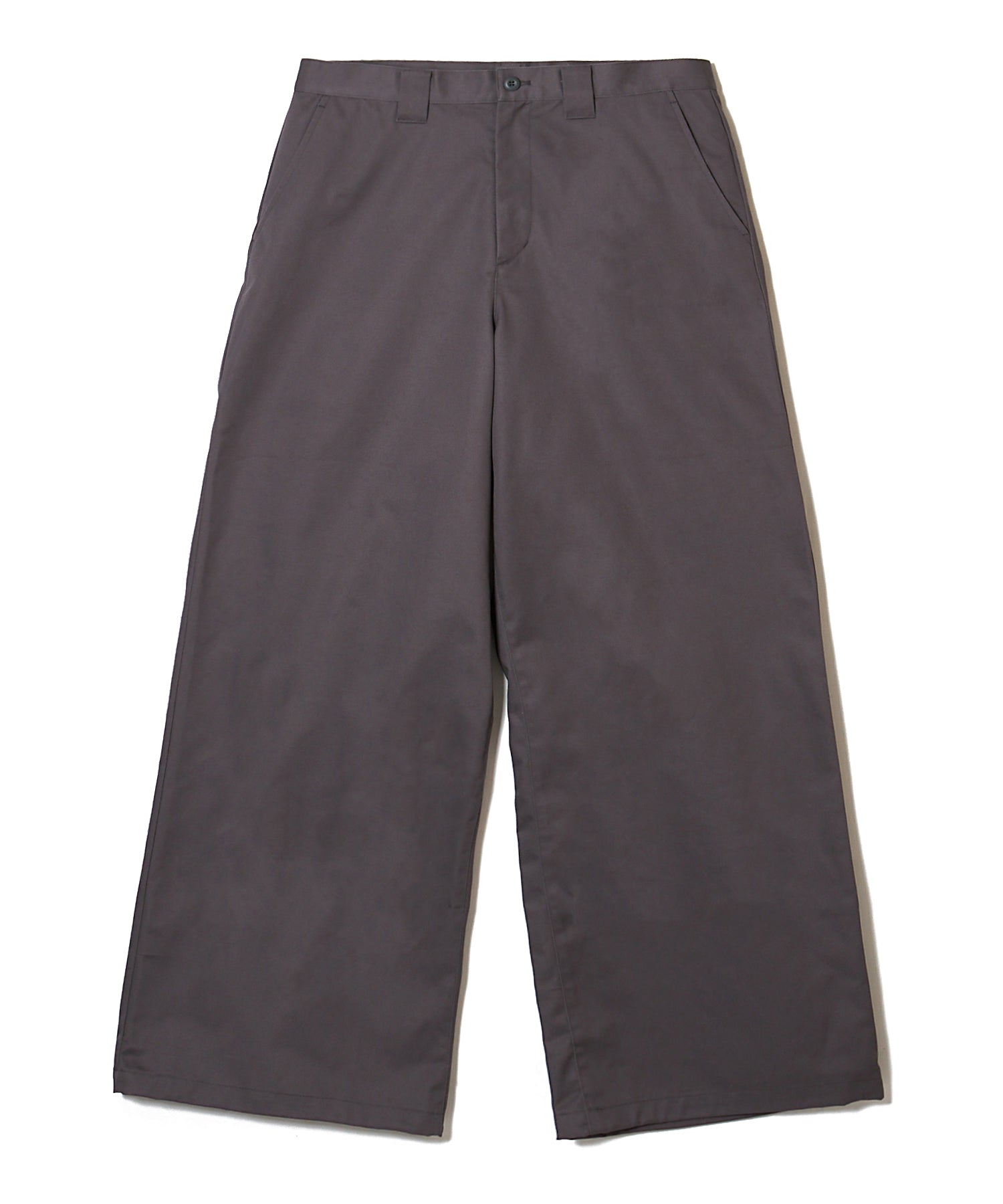 WIDE TC TWILL PANTS WITH DRAWSTRING HEM