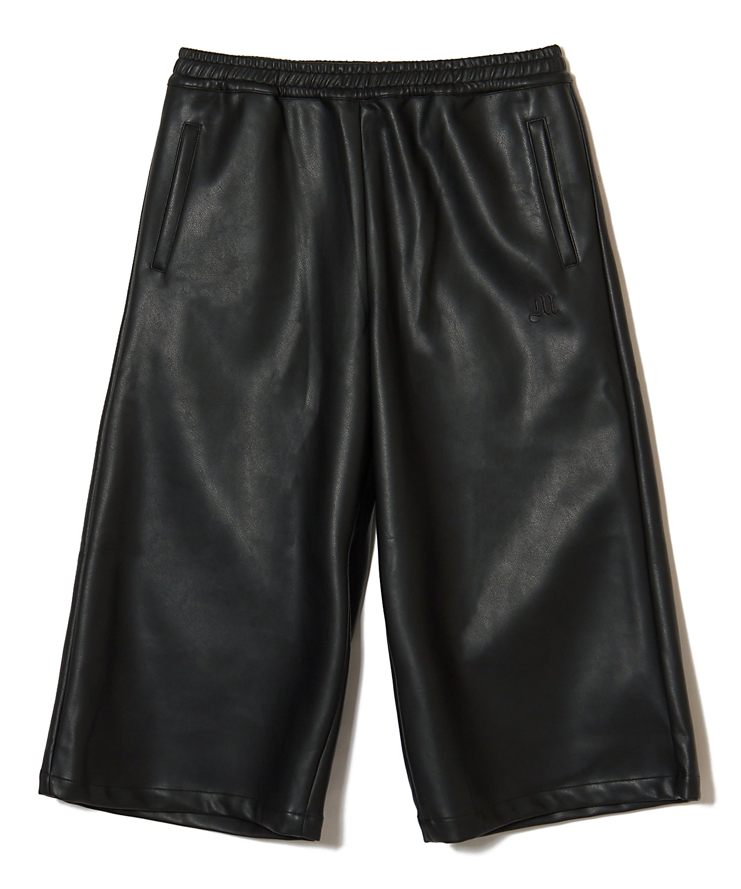 FAKE LEATHER CROPPED PANTS