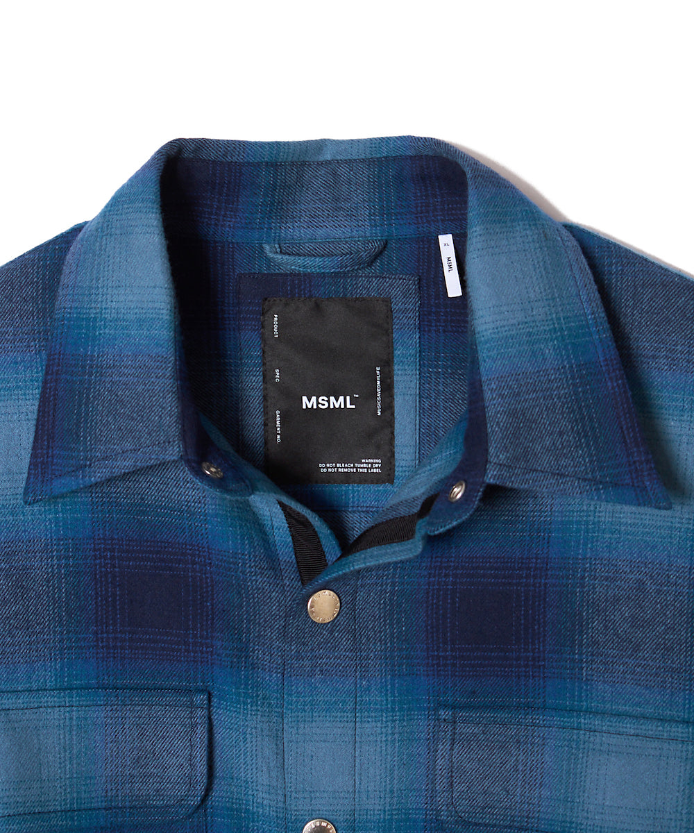OMBRE CHECK SNAP BOTTON SHIRT
