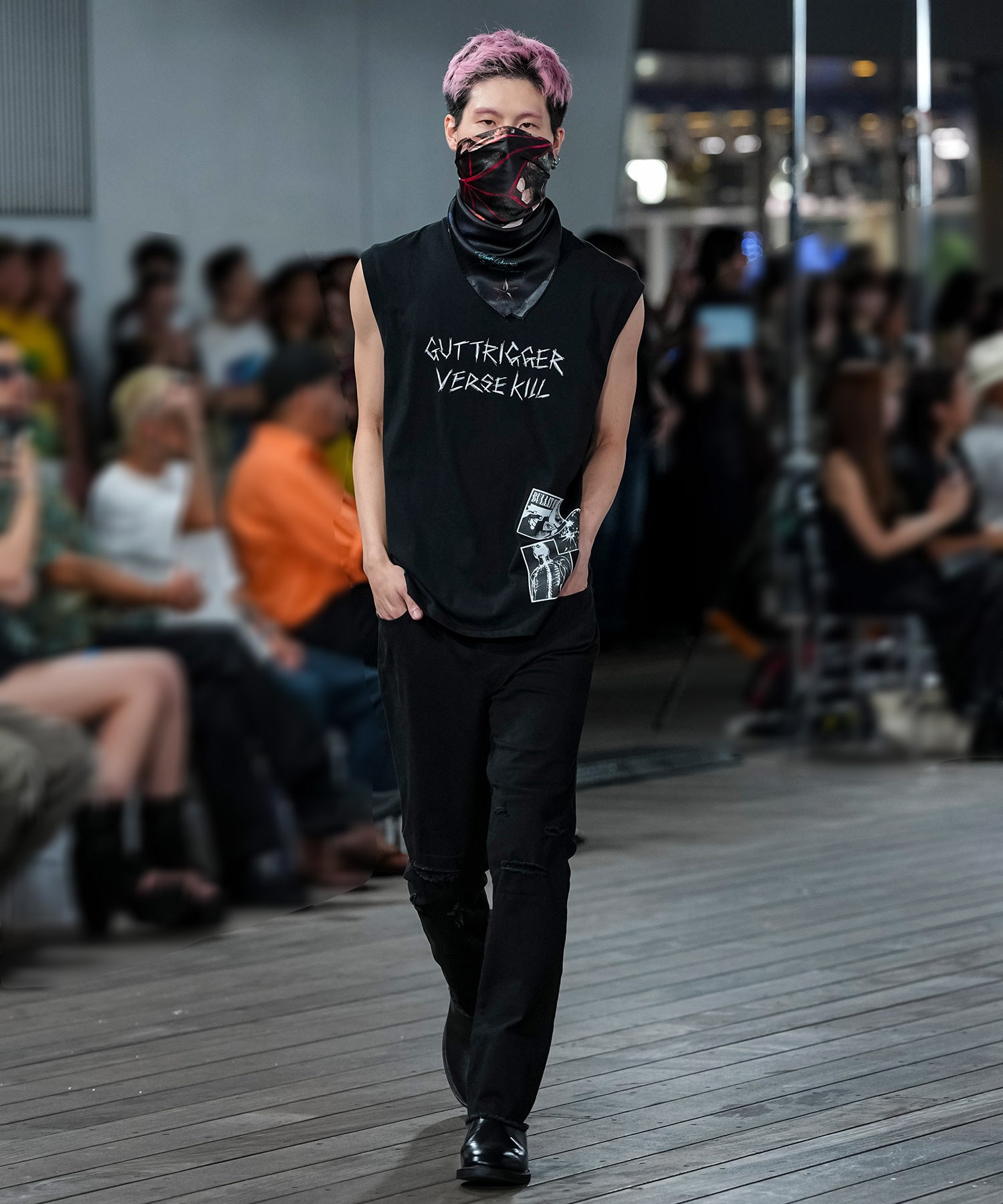 STRETCH TWILL DESTROY CROPPED PANTS