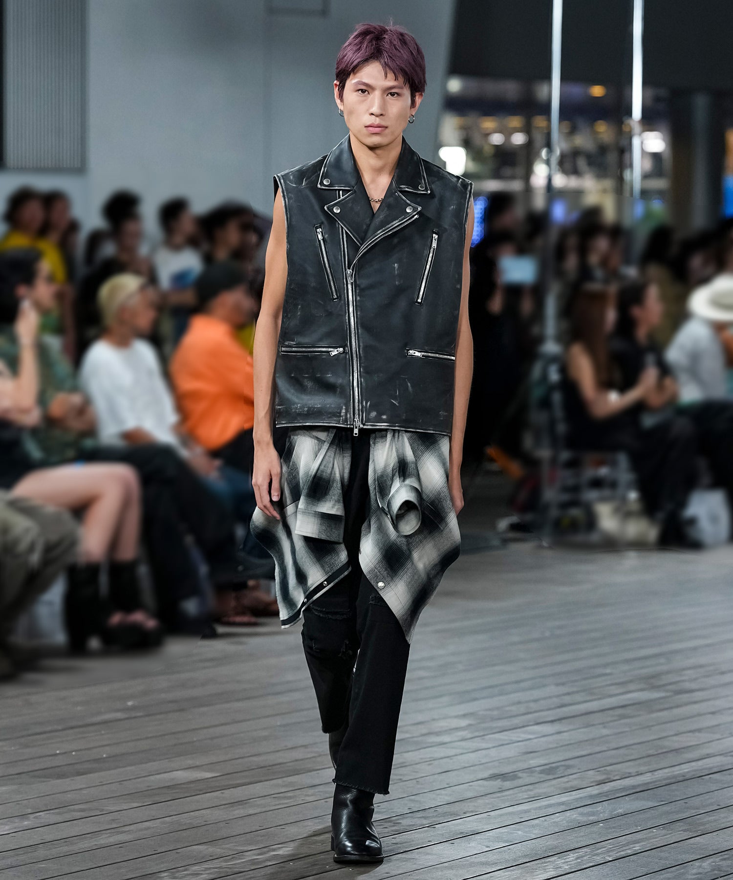 OMBRE CHECK SNAP BOTTON SHIRT