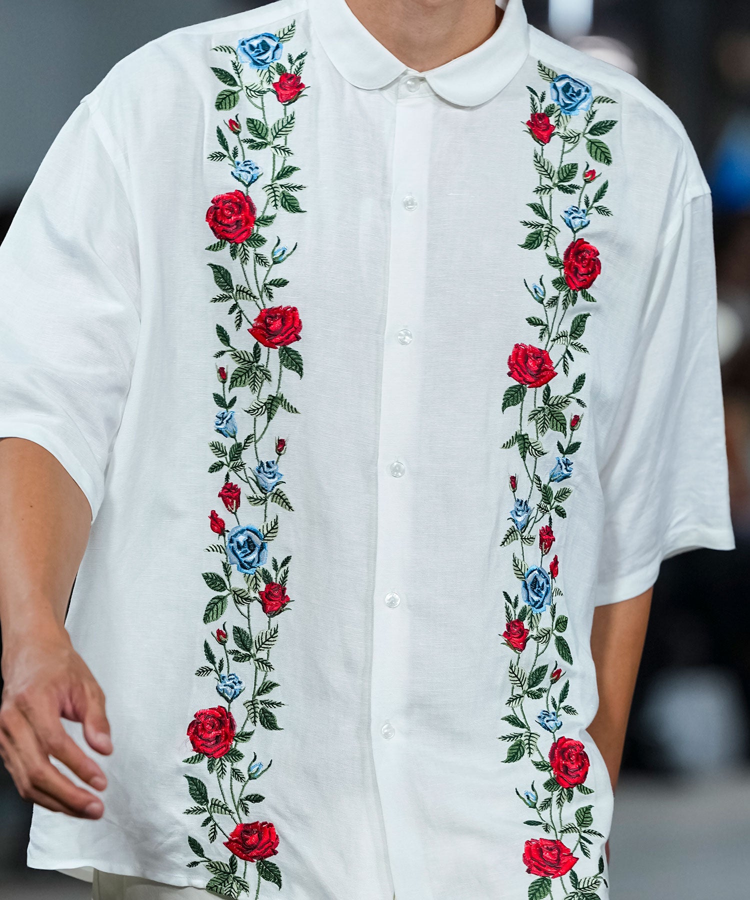 LINEN RAYON EMBROIDERY SHIRT