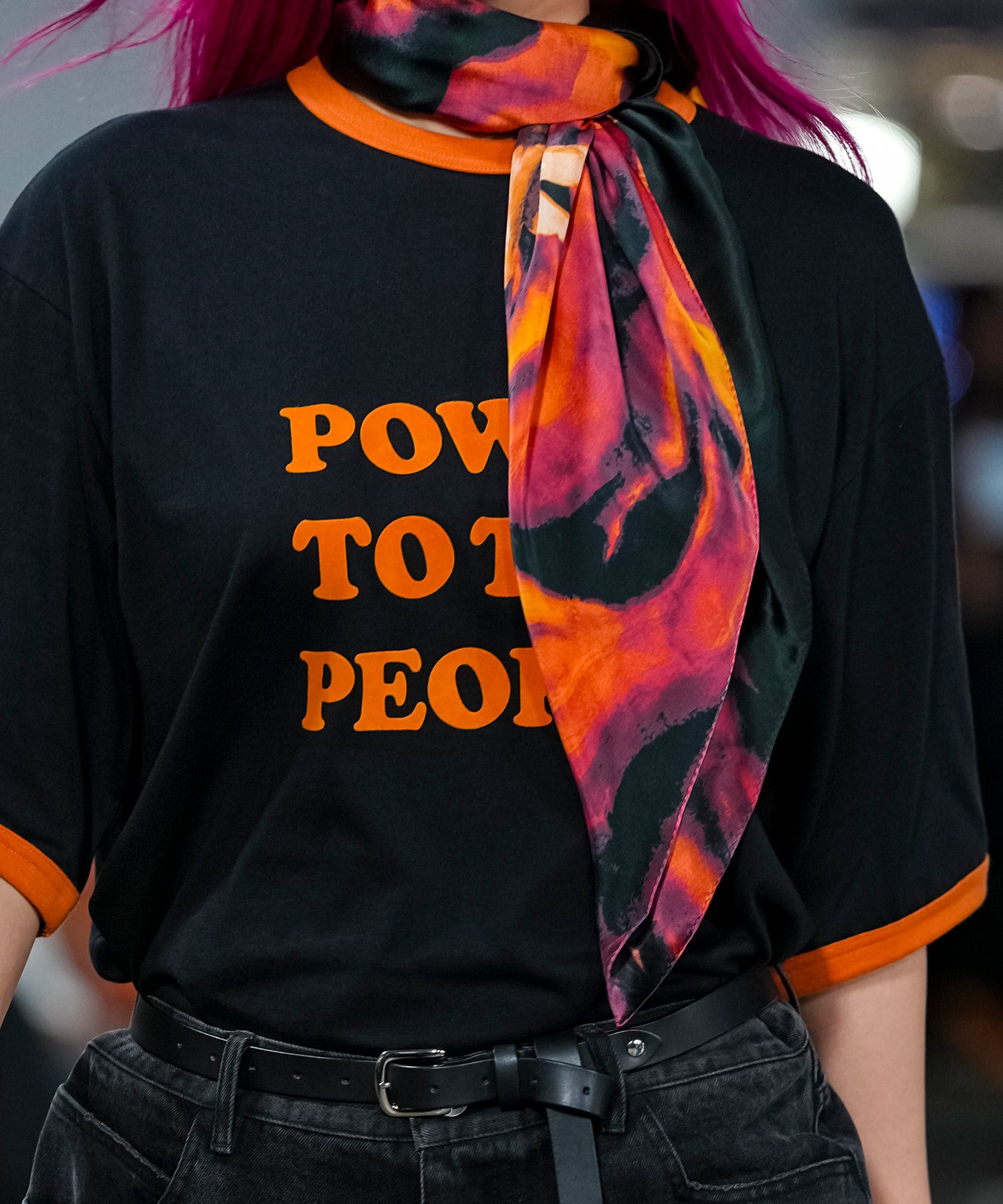 POWER TO THE PEOPLE RINGER T SHIRT