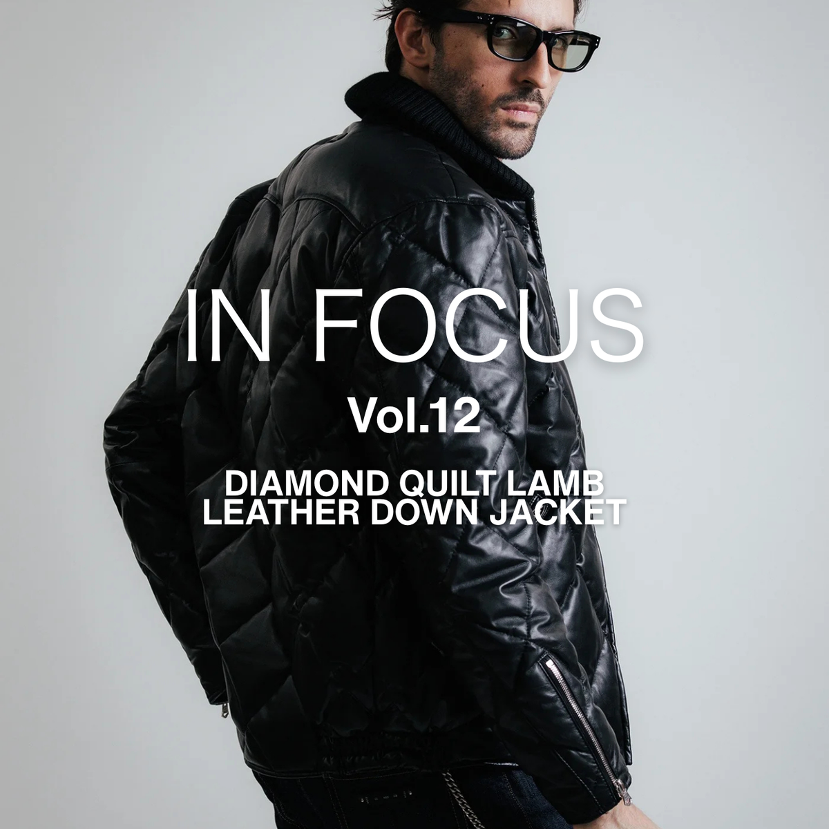 IN FOCUS Vol.12 DIAMOND QUILT LAMB LEATHER DOWN JACKET