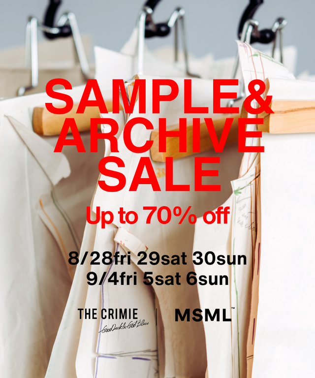 SAMPLE & ARCHIVE SALE 開催のご案内