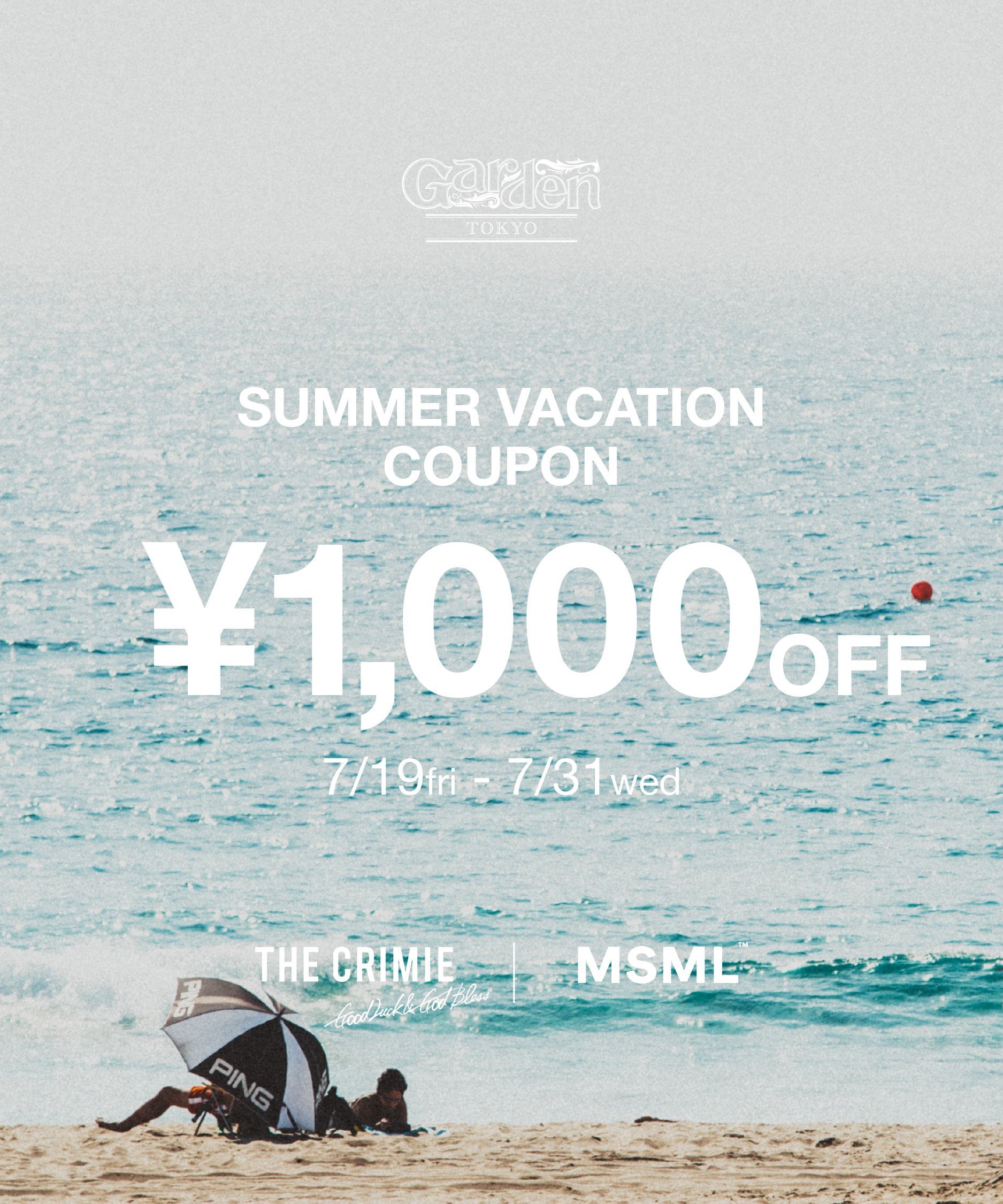 SUMMER VACATION Coupon ¥1,000 OFF