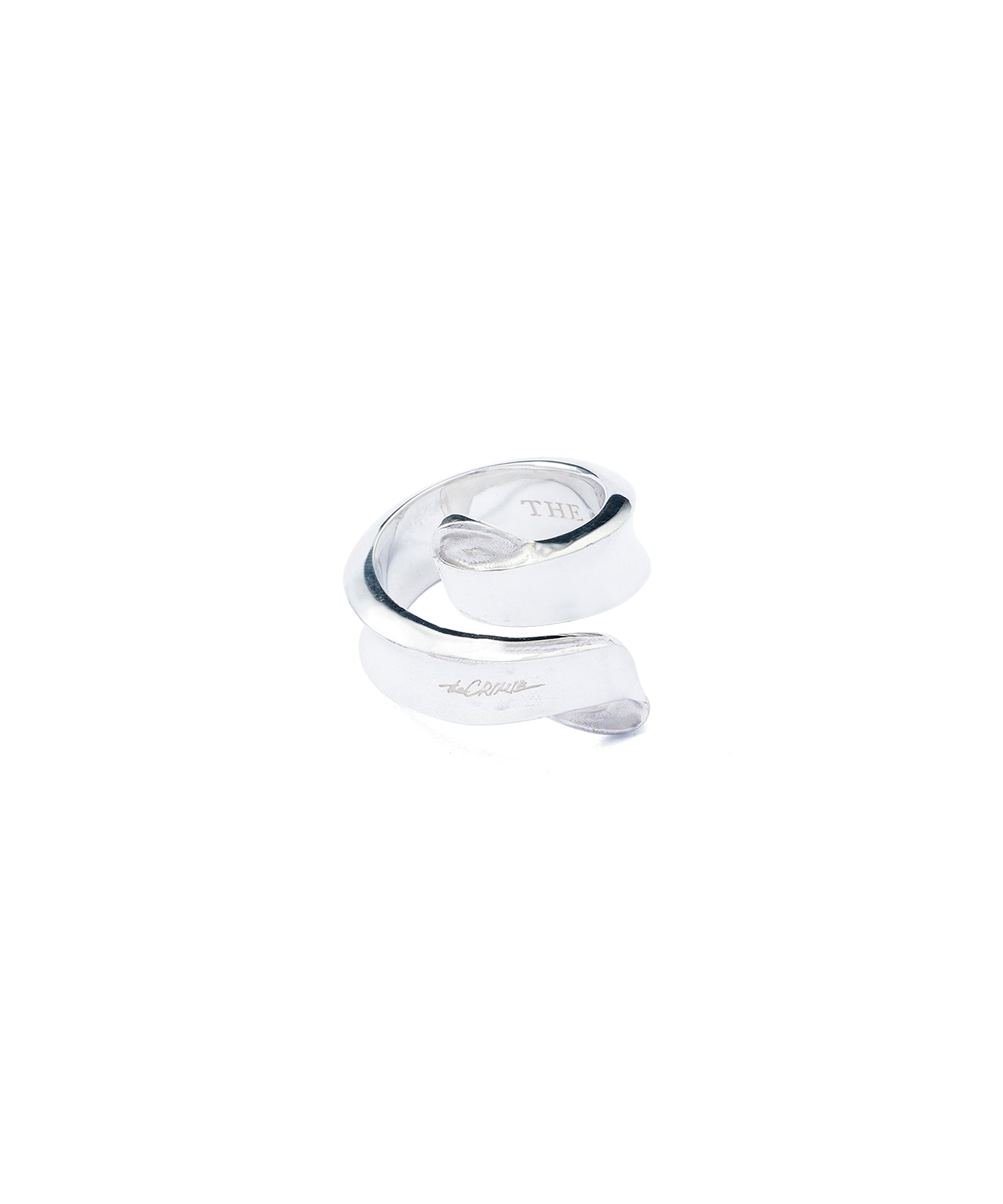 LETTER RIBBON SILVER RING SMALL