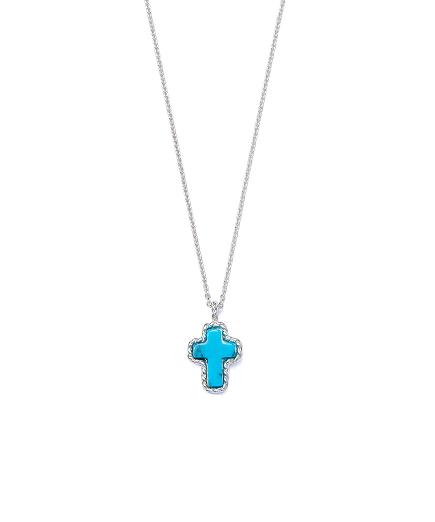STONE CROSS SILVER NECKLACE