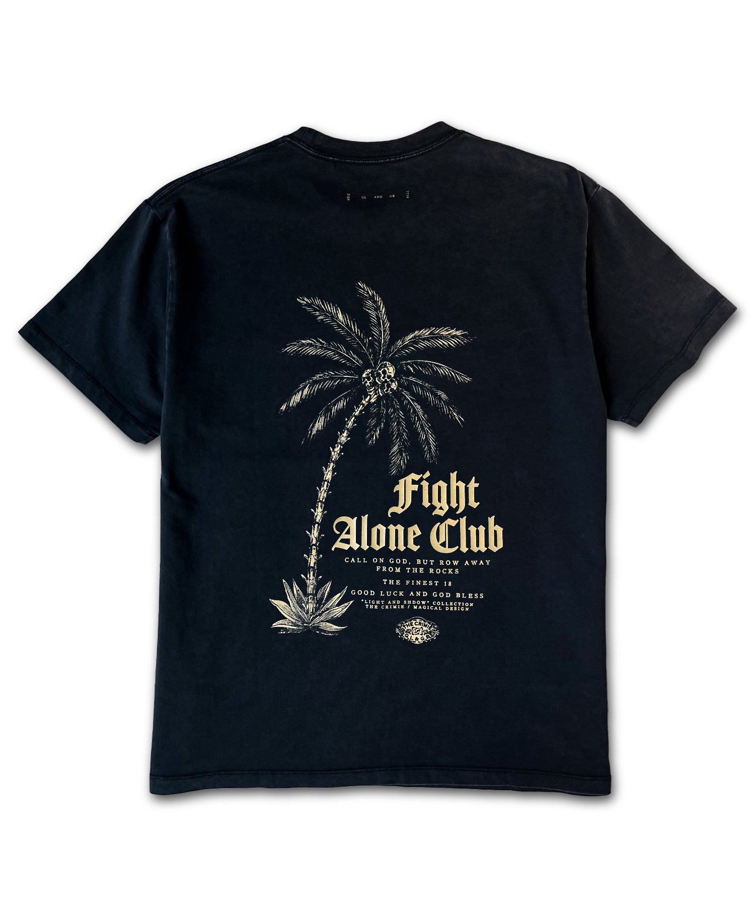 VINTAGE USED "FIGHT ALONE" T SHIRT(MAGICAL DESIGN)
