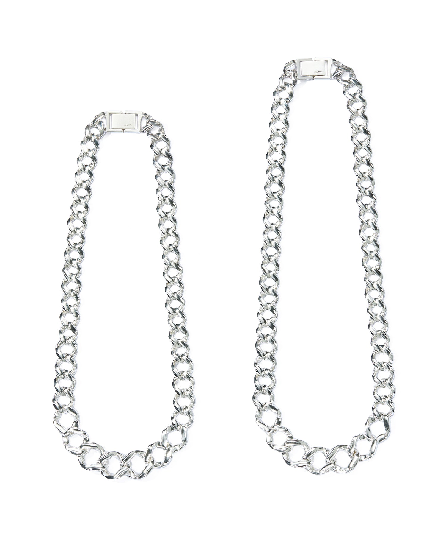 LINK CHAIN GRADATION SILVER NECKLACE MIDDLE
