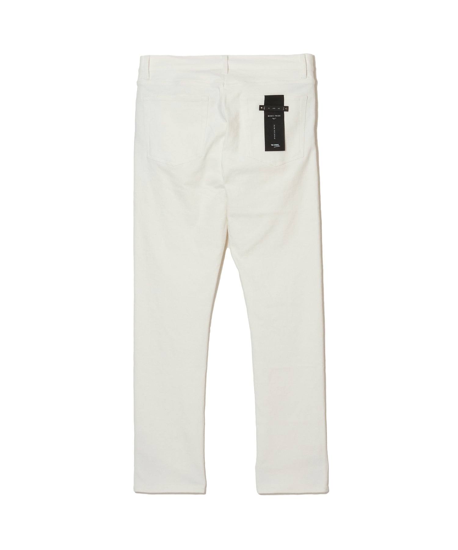 BORN FREE SLIM STRAIGHT WHITE STRETCH PANTS