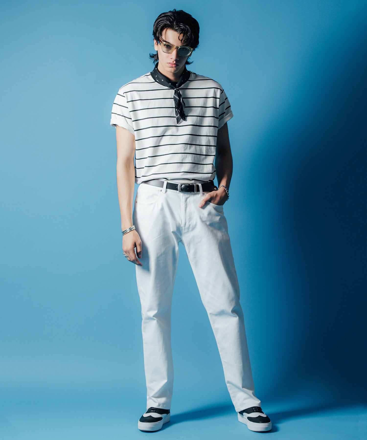 BORN FREE REGULAR STYLE WHITE STRETCH PANTS