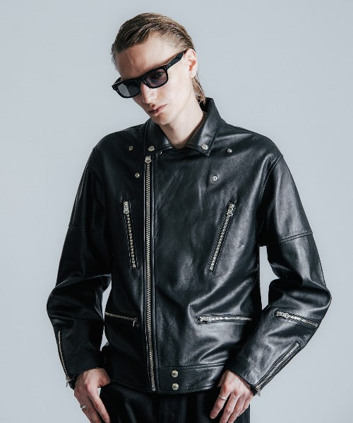 W BIKER SPANISH LAMB LEATHER JACKET