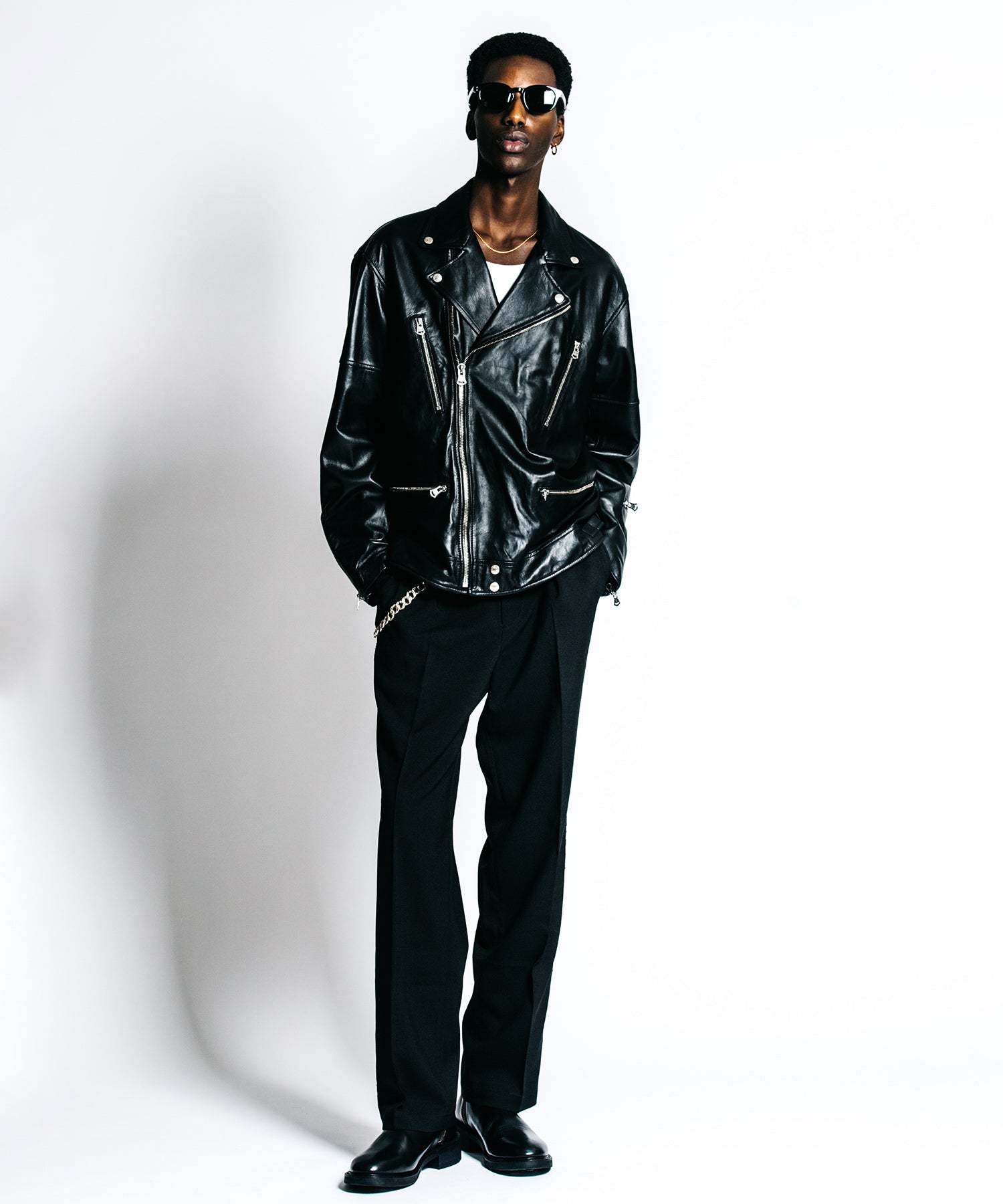 W BIKER SPANISH LAMB LEATHER JACKET