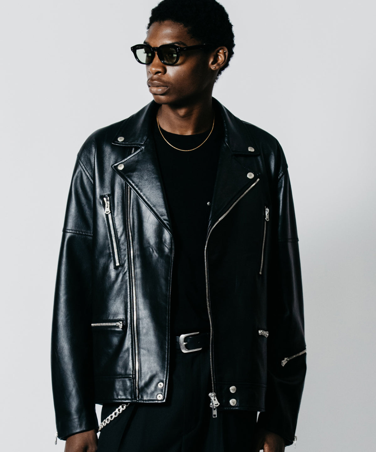 W BIKER SPANISH LAMB LEATHER JACKET