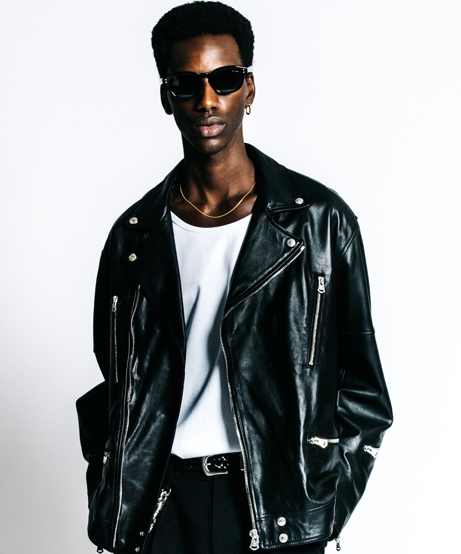 W BIKER SPANISH LAMB LEATHER JACKET