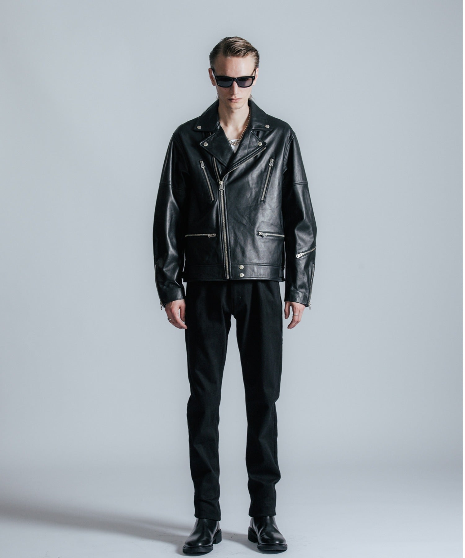 W BIKER SPANISH LAMB LEATHER JACKET