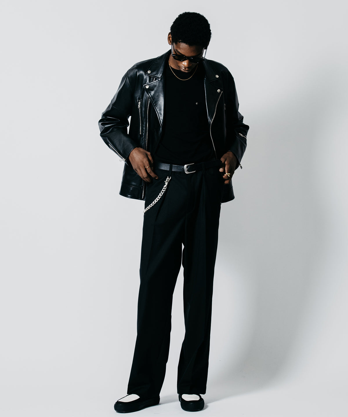 W BIKER SPANISH LAMB LEATHER JACKET