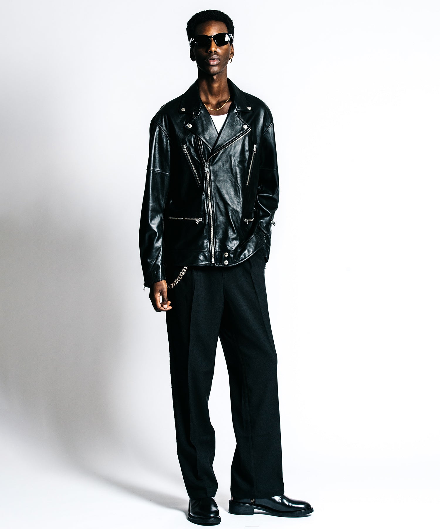 W BIKER SPANISH LAMB LEATHER JACKET