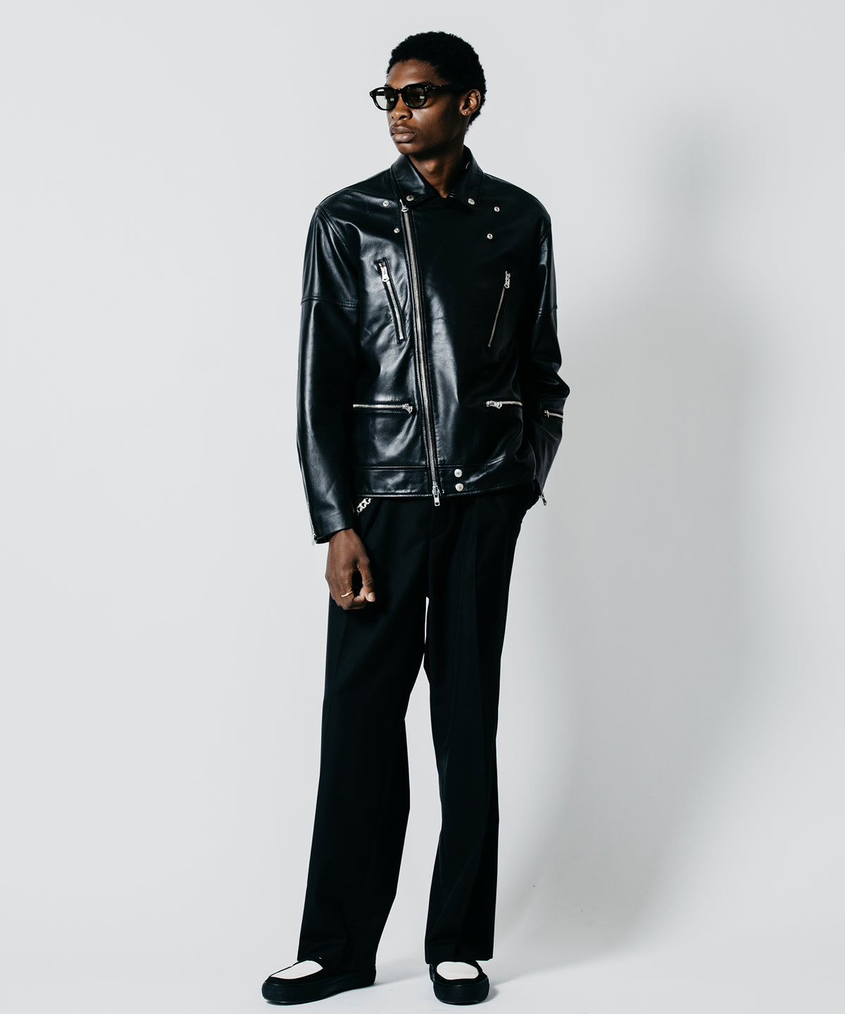 W BIKER SPANISH LAMB LEATHER JACKET