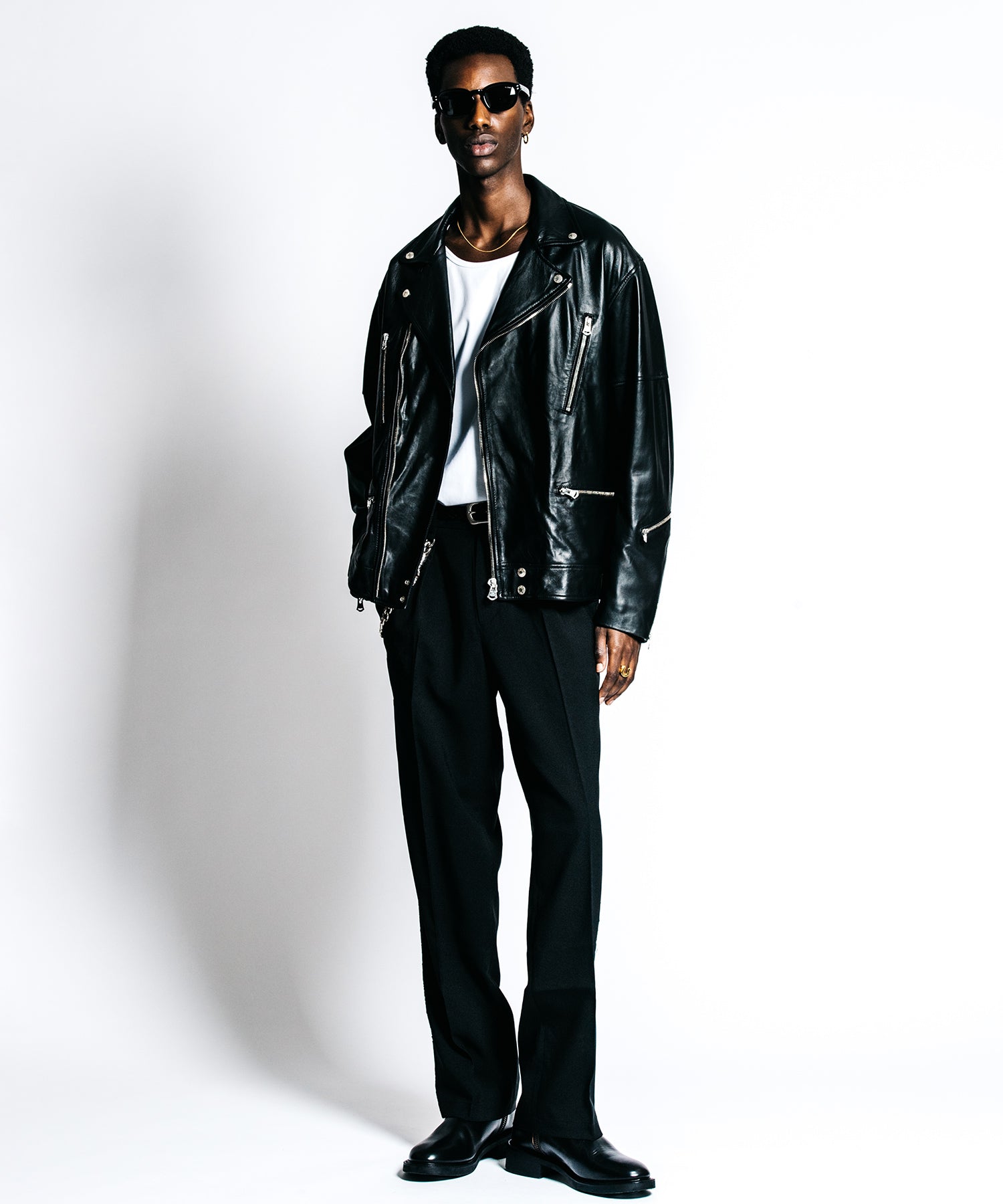 W BIKER SPANISH LAMB LEATHER JACKET