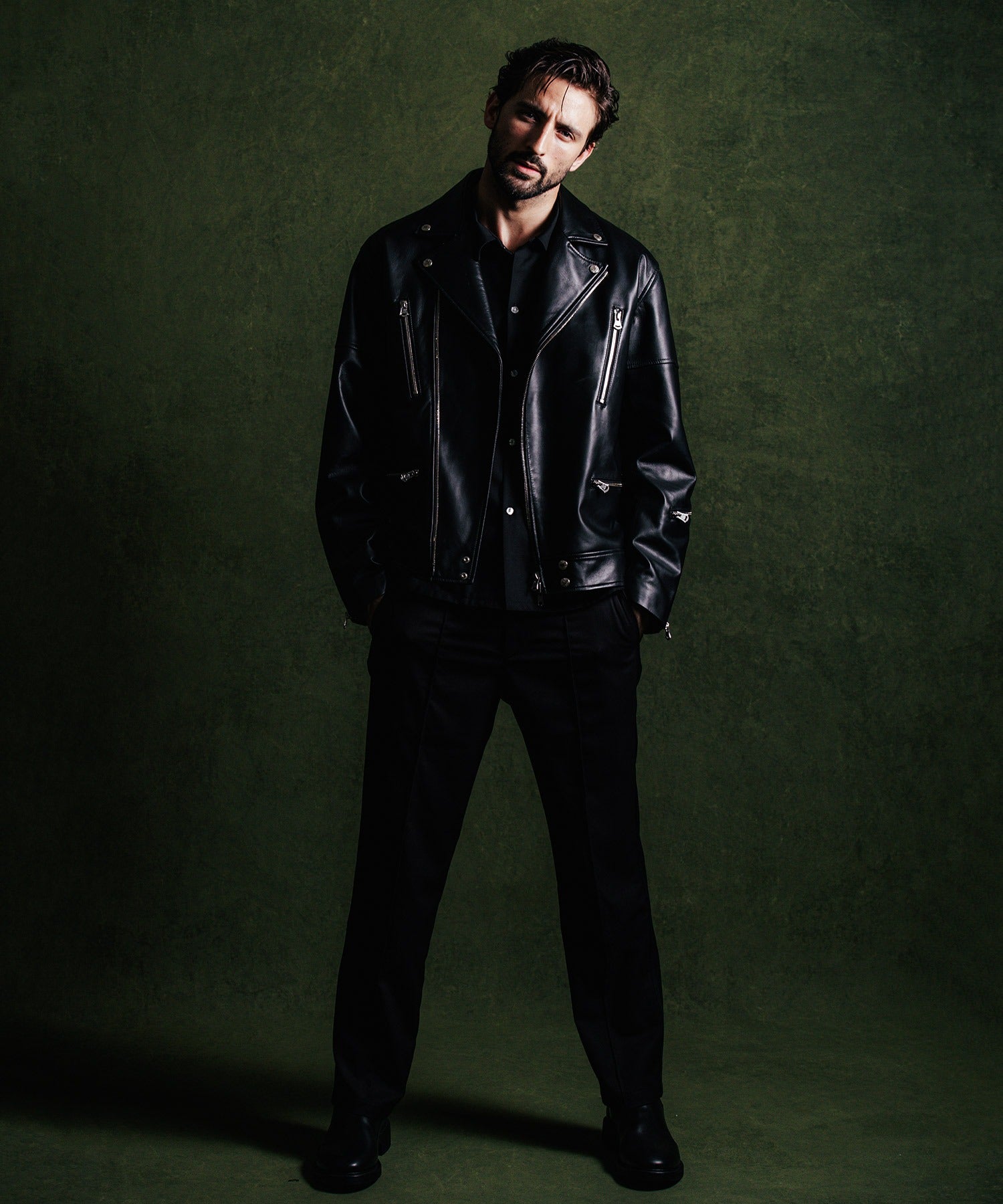 W BIKER SPANISH LAMB LEATHER JACKET