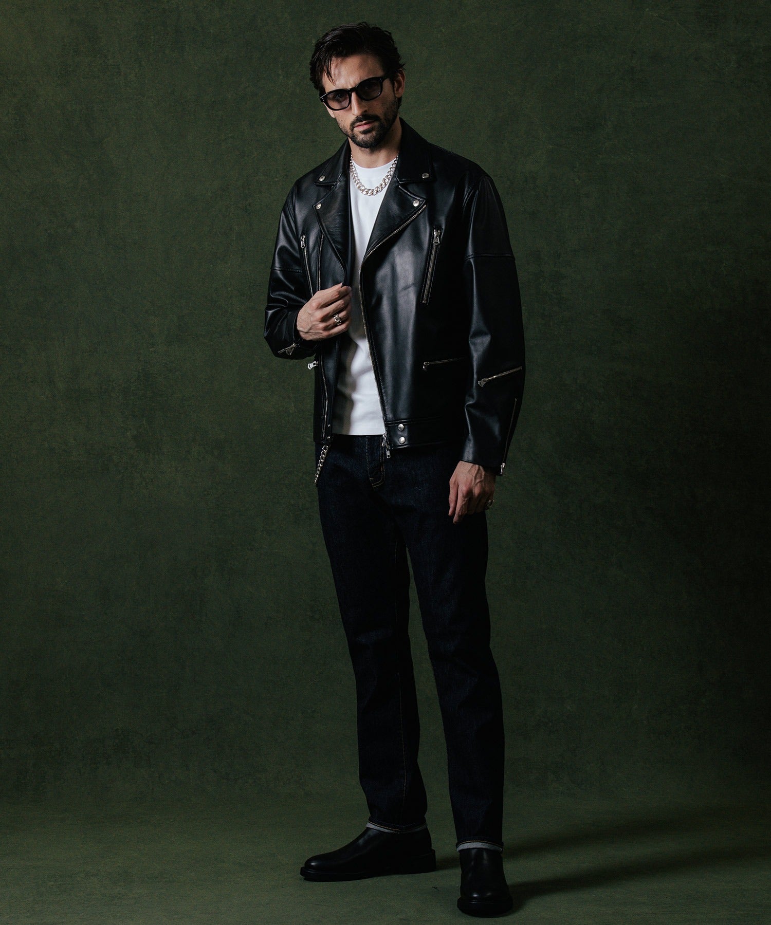 W BIKER SPANISH LAMB LEATHER JACKET