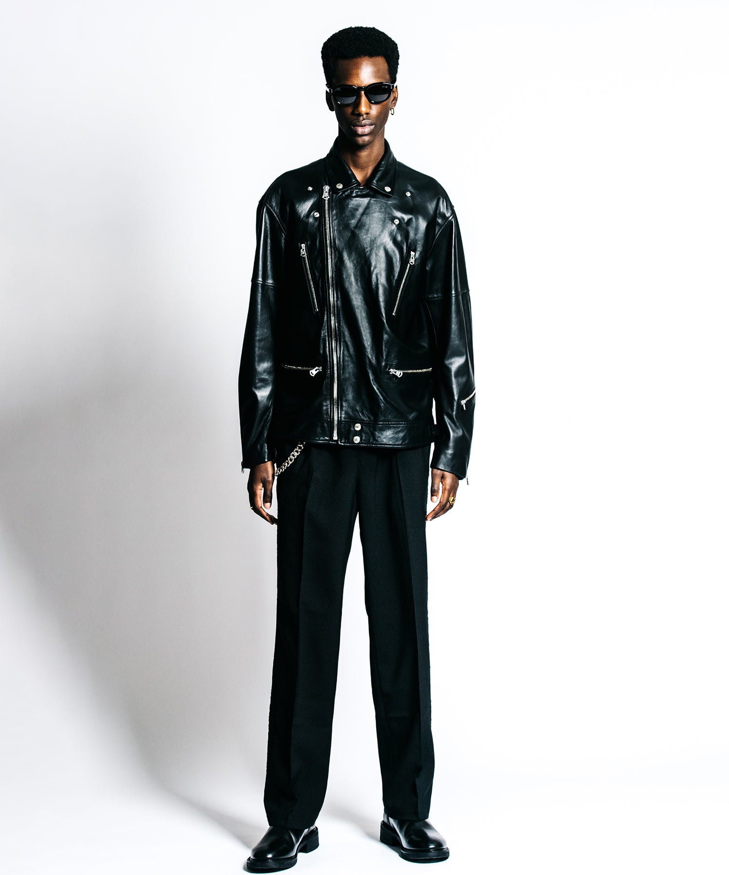 W BIKER SPANISH LAMB LEATHER JACKET