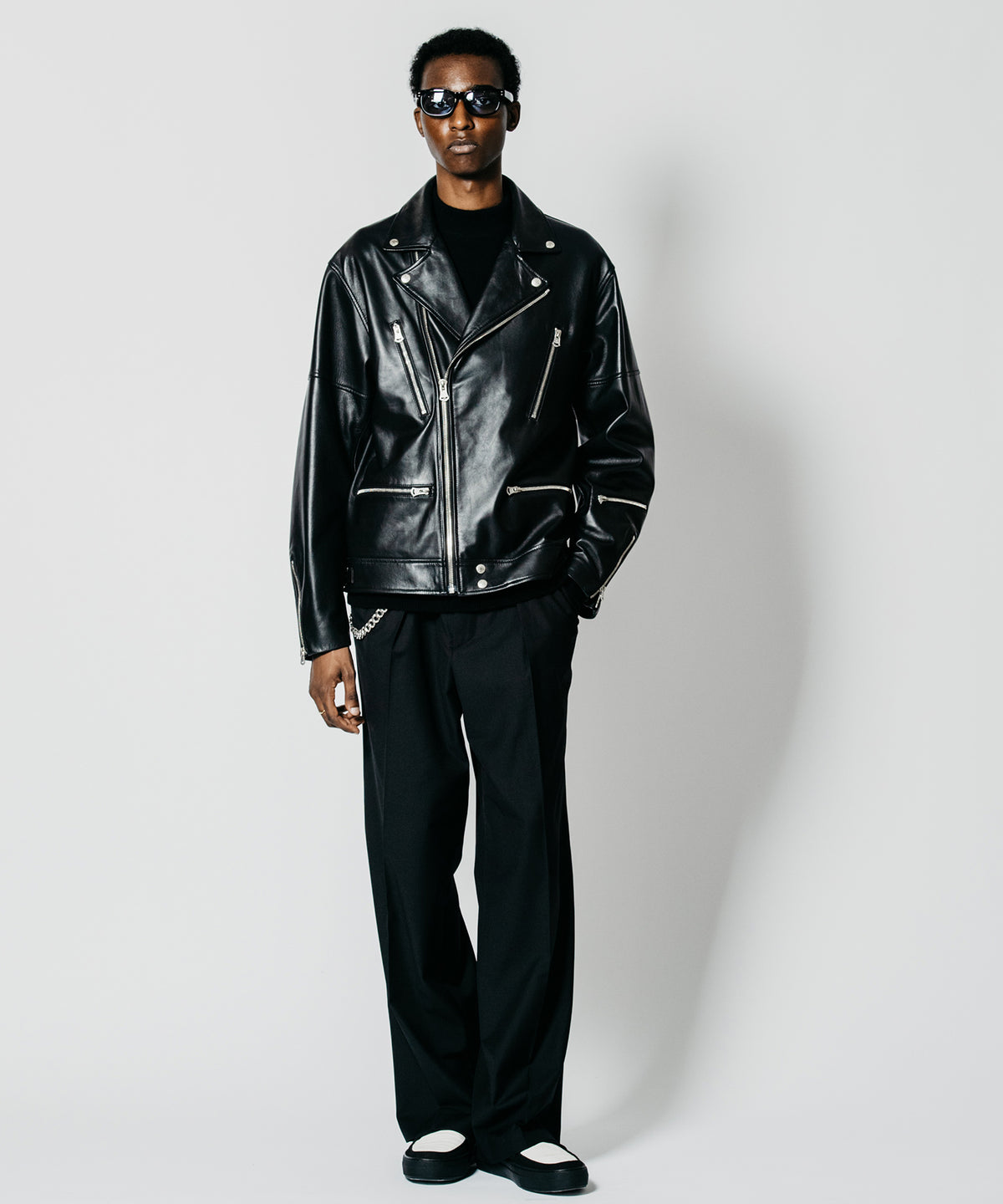 W BIKER SPANISH LAMB LEATHER JACKET