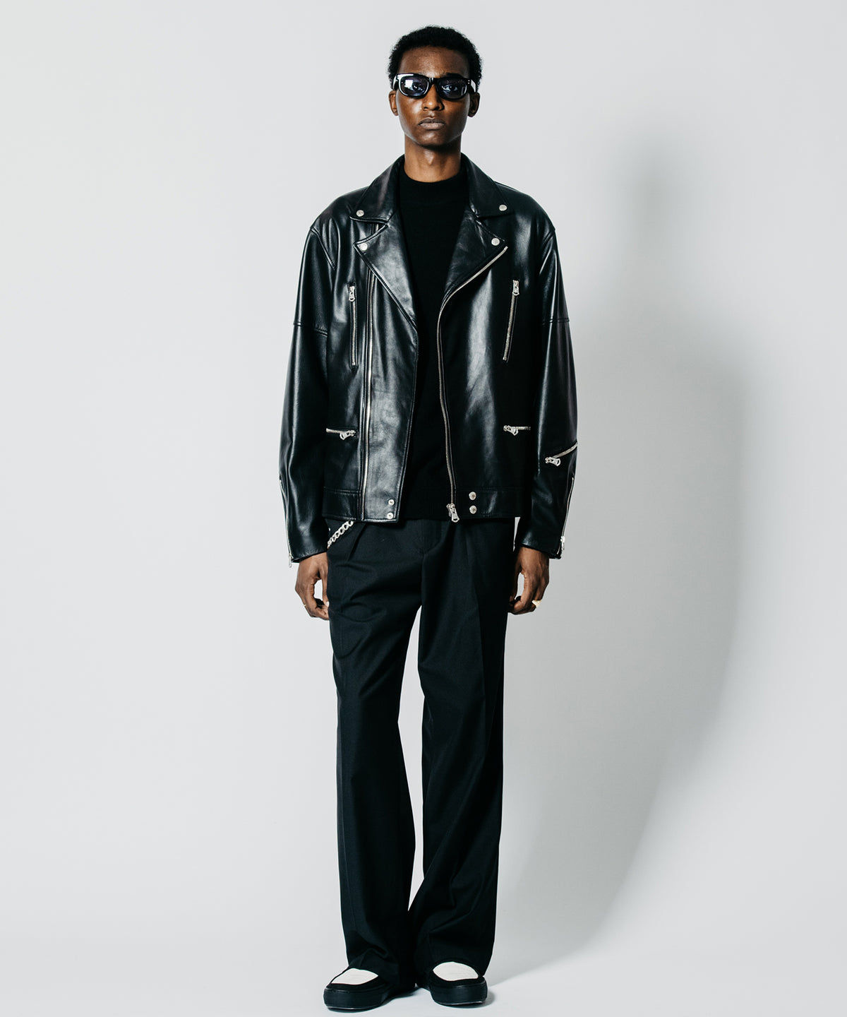 W BIKER SPANISH LAMB LEATHER JACKET