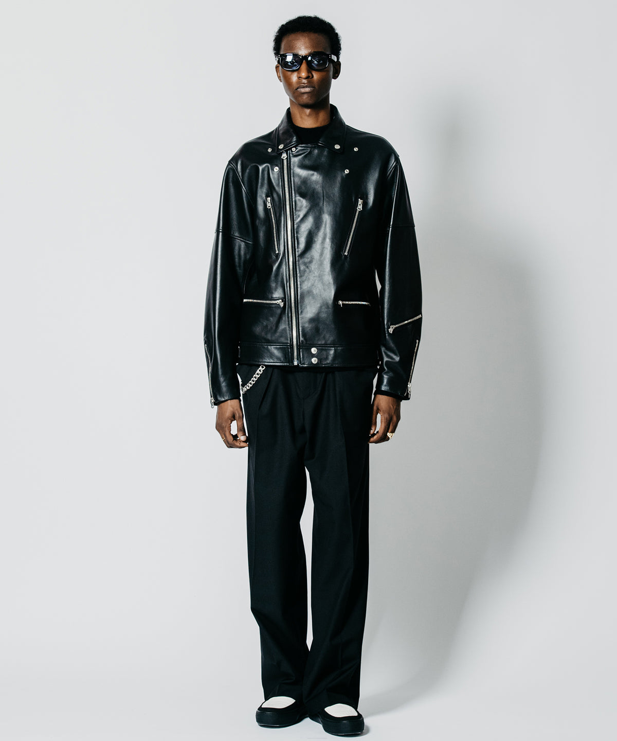 W BIKER SPANISH LAMB LEATHER JACKET