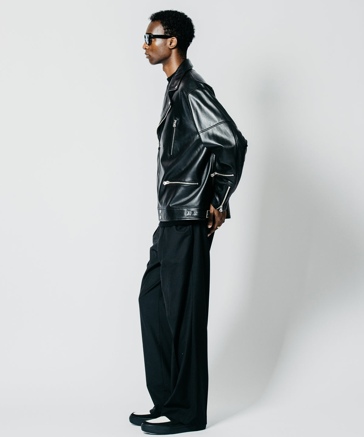 W BIKER SPANISH LAMB LEATHER JACKET