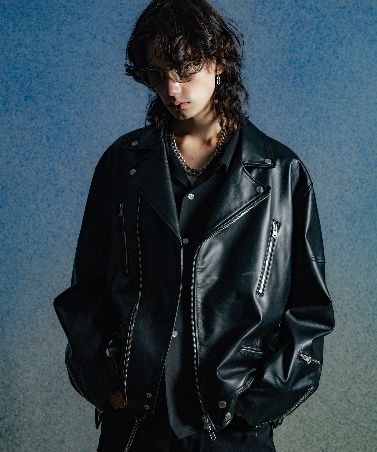 W BIKER SPANISH LAMB LEATHER JACKET