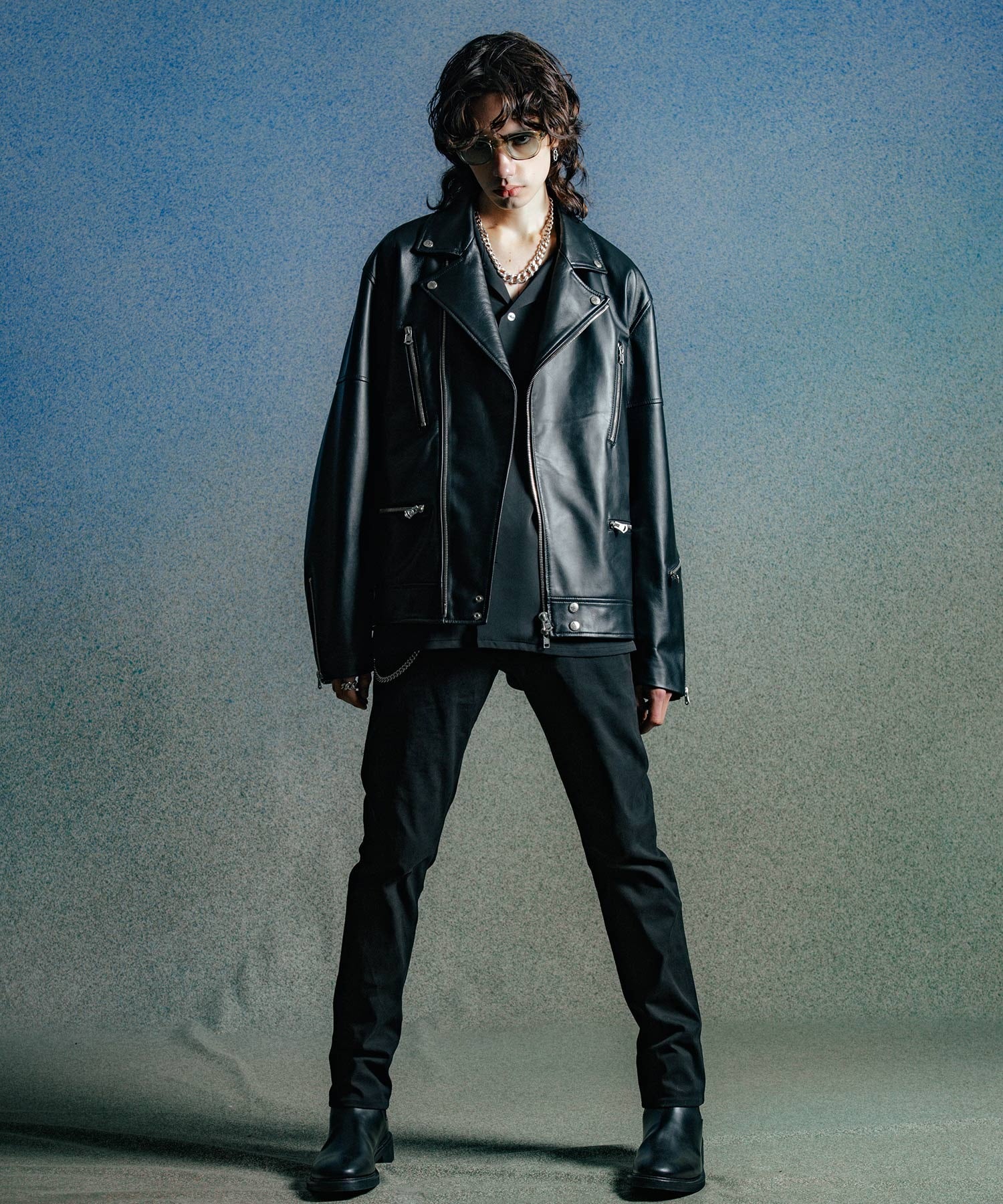 W BIKER SPANISH LAMB LEATHER JACKET