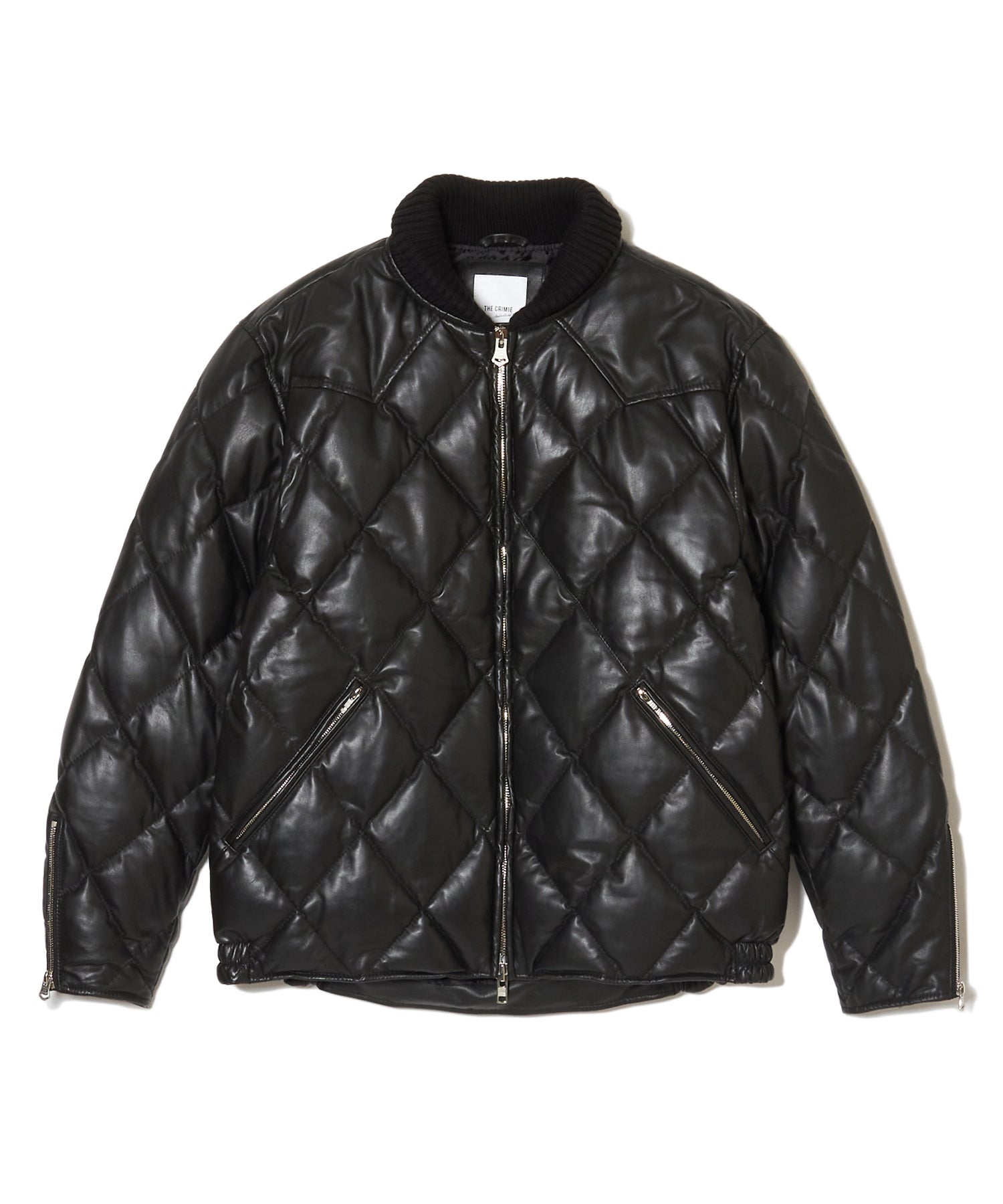 DIAMOND QUILT LAMB LEATHER DOWN JACKET