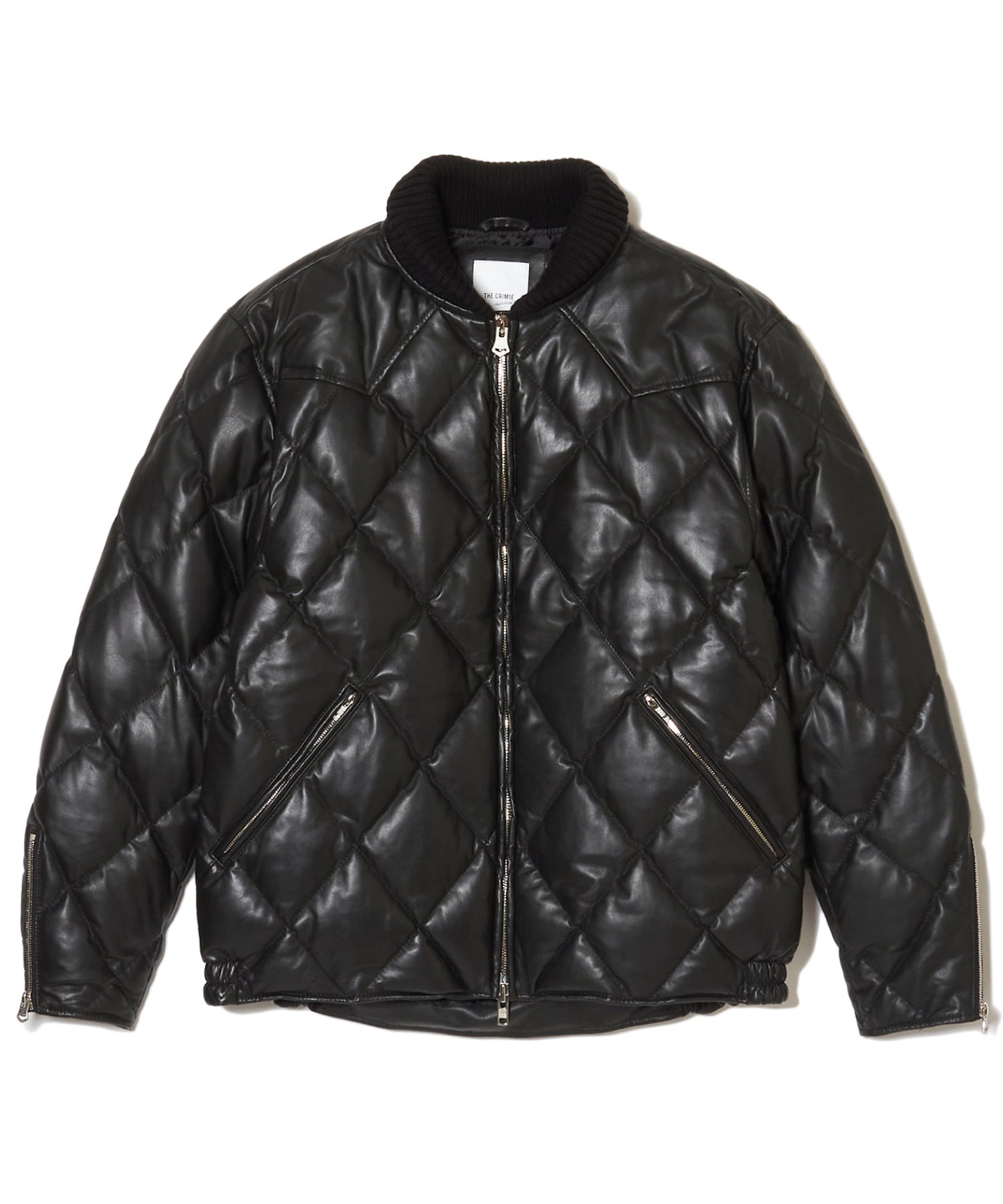 DIAMOND QUILT LAMB LEATHER DOWN JACKET