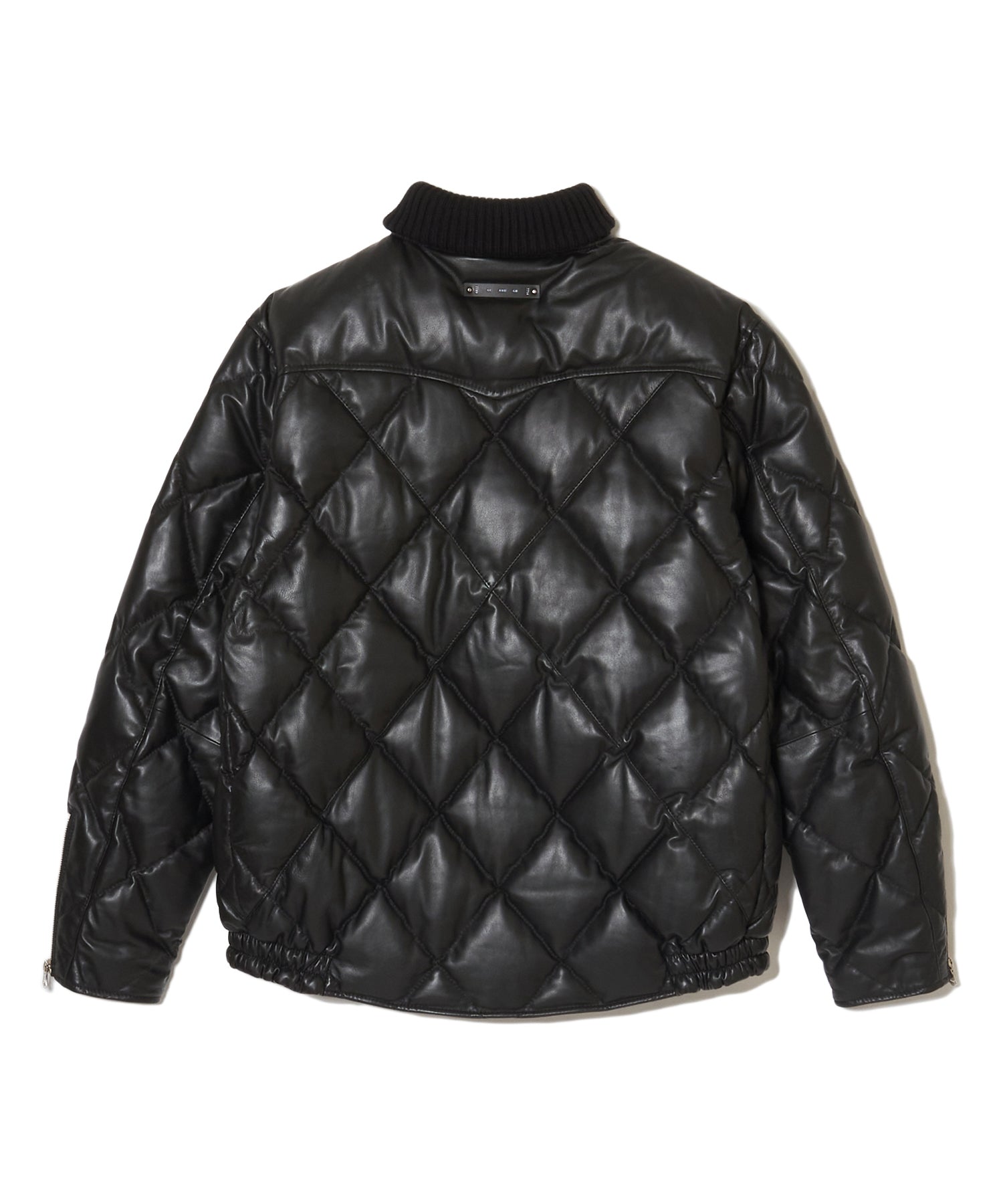 DIAMOND QUILT LAMB LEATHER DOWN JACKET