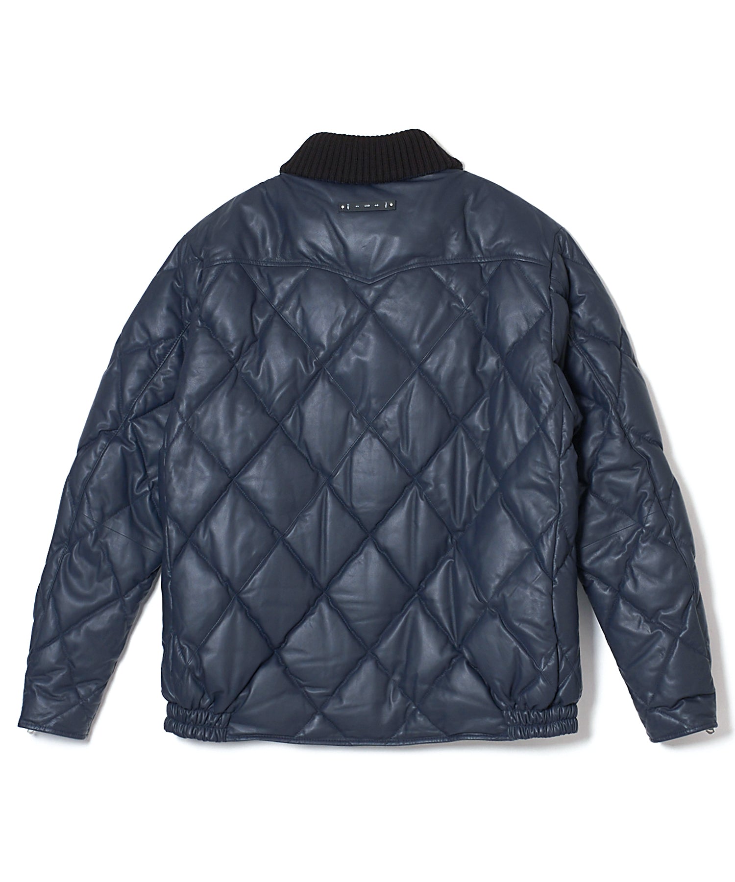 DIAMOND QUILT LAMB LEATHER DOWN JACKET