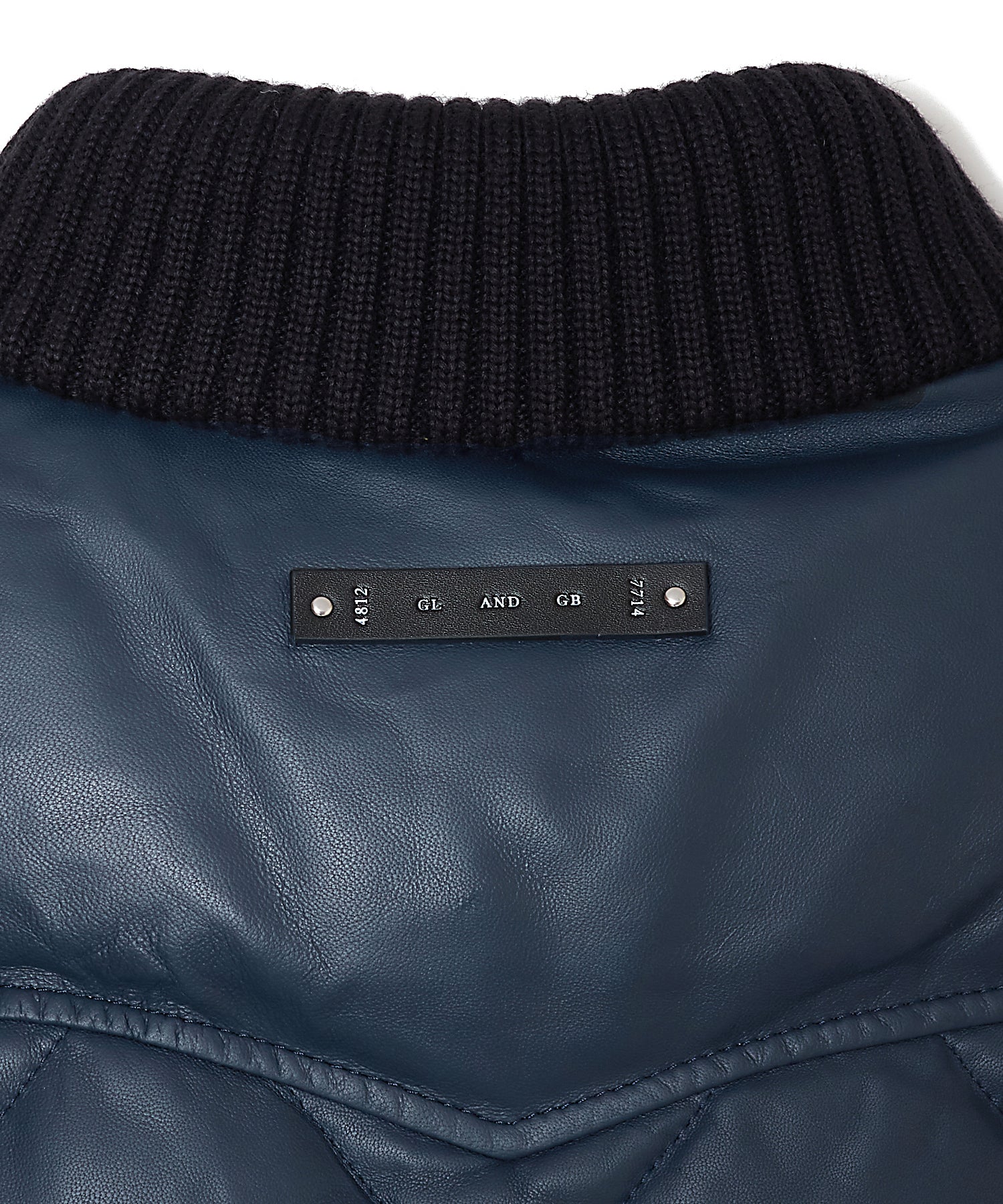 DIAMOND QUILT LAMB LEATHER DOWN JACKET