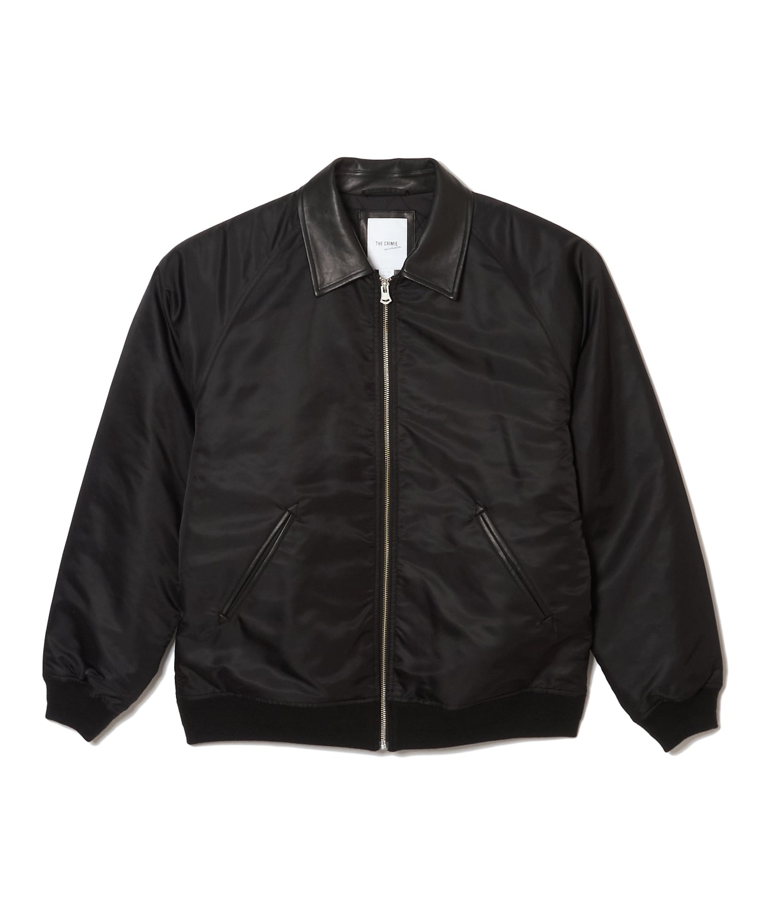 LEATHER COLLAR BOMBER JACKET