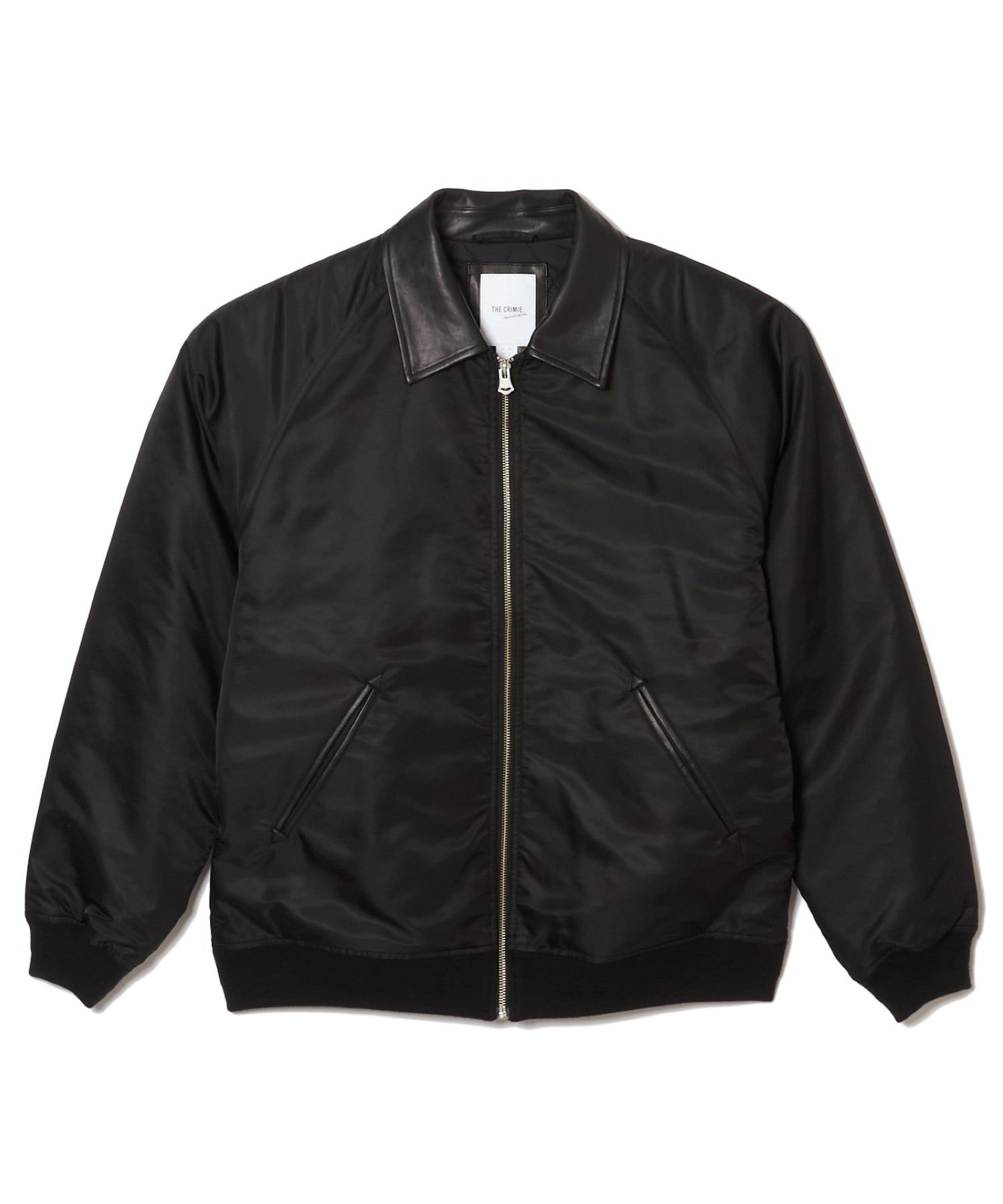 LEATHER COLLAR BOMBER JACKET