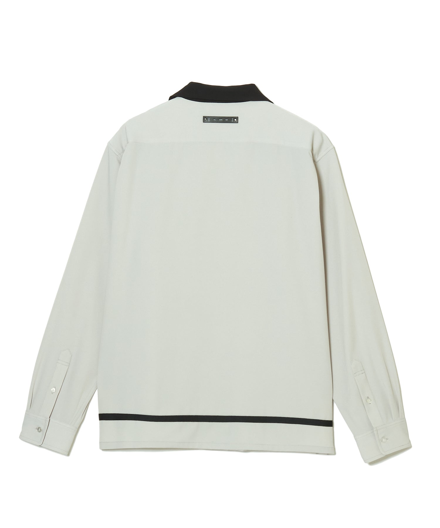 LINE KNIT TAPE EASY CARE OPEN COLLAR LONG SLEEVE SHIRT