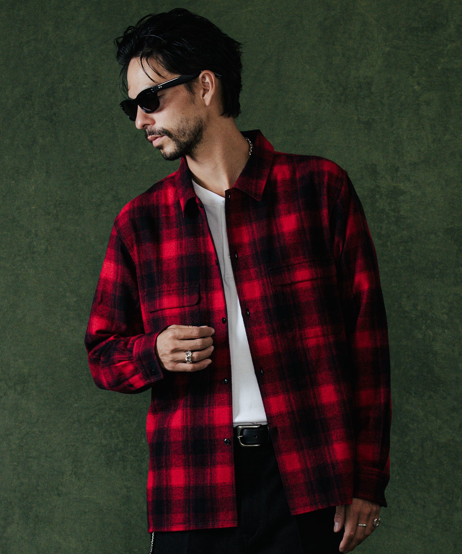 FLAP POCKET CHECK LONG SLEEVE SHIRT